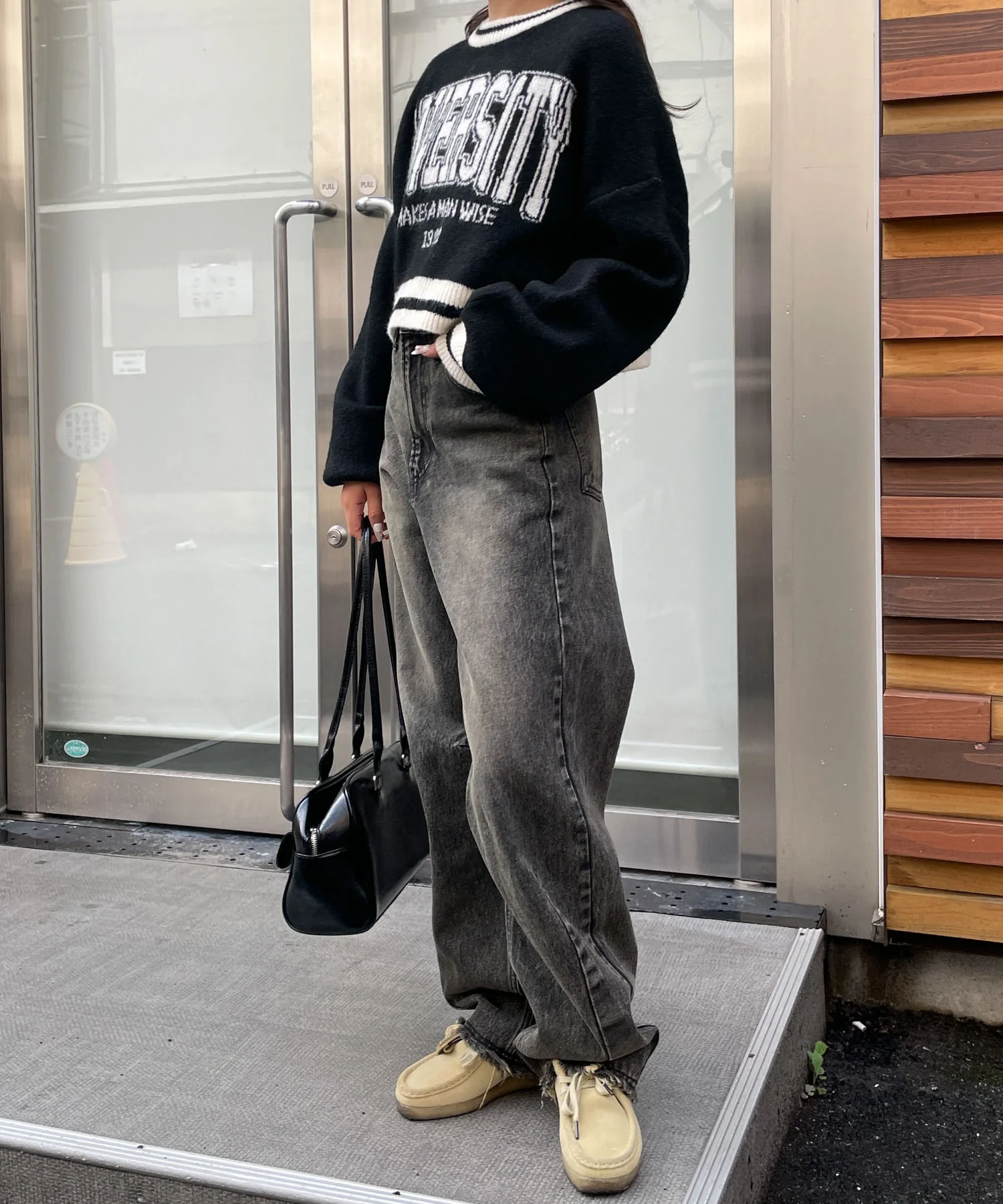 ラインリブフラッフィーショートニット - Image 8