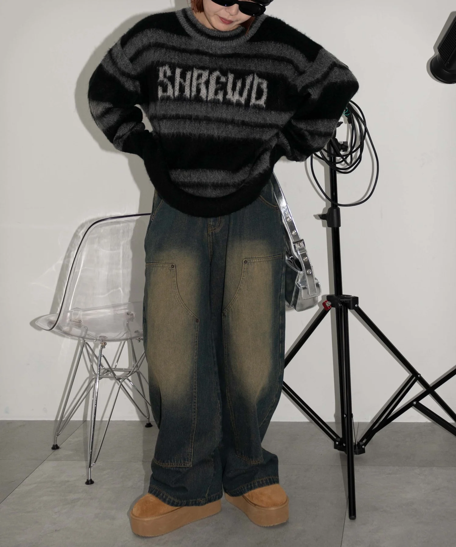 起毛ボーダーロゴニット - Image 14