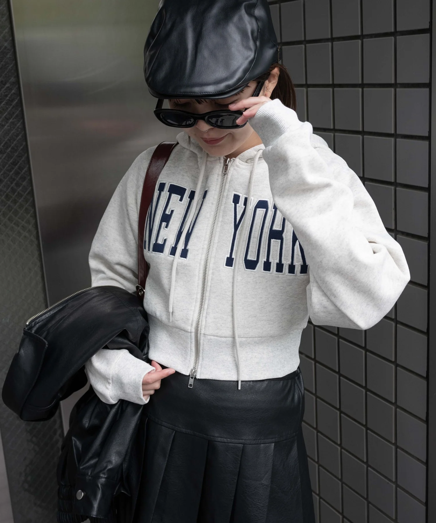 NEWYORK裏起毛ZIPパーカー - Image 3