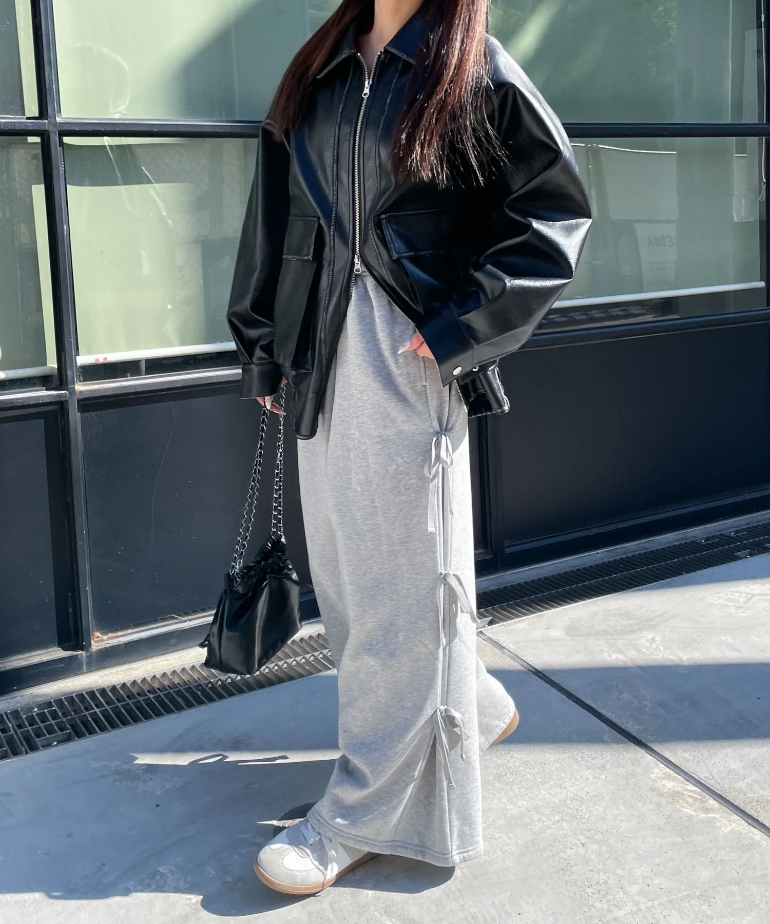 裏起毛サイドリボンスウェットパンツ - Image 9