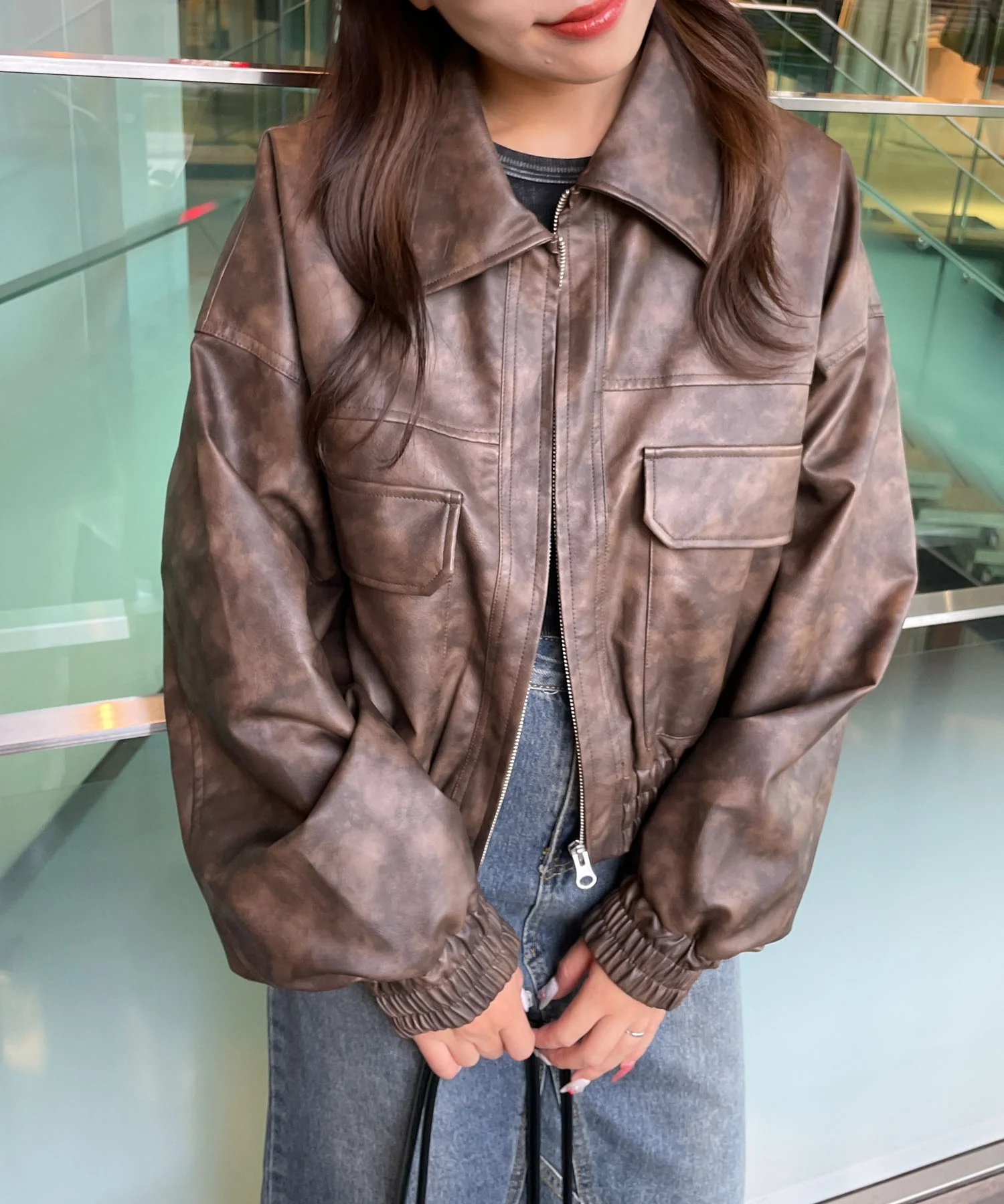 合皮ショートブルゾン - Image 15
