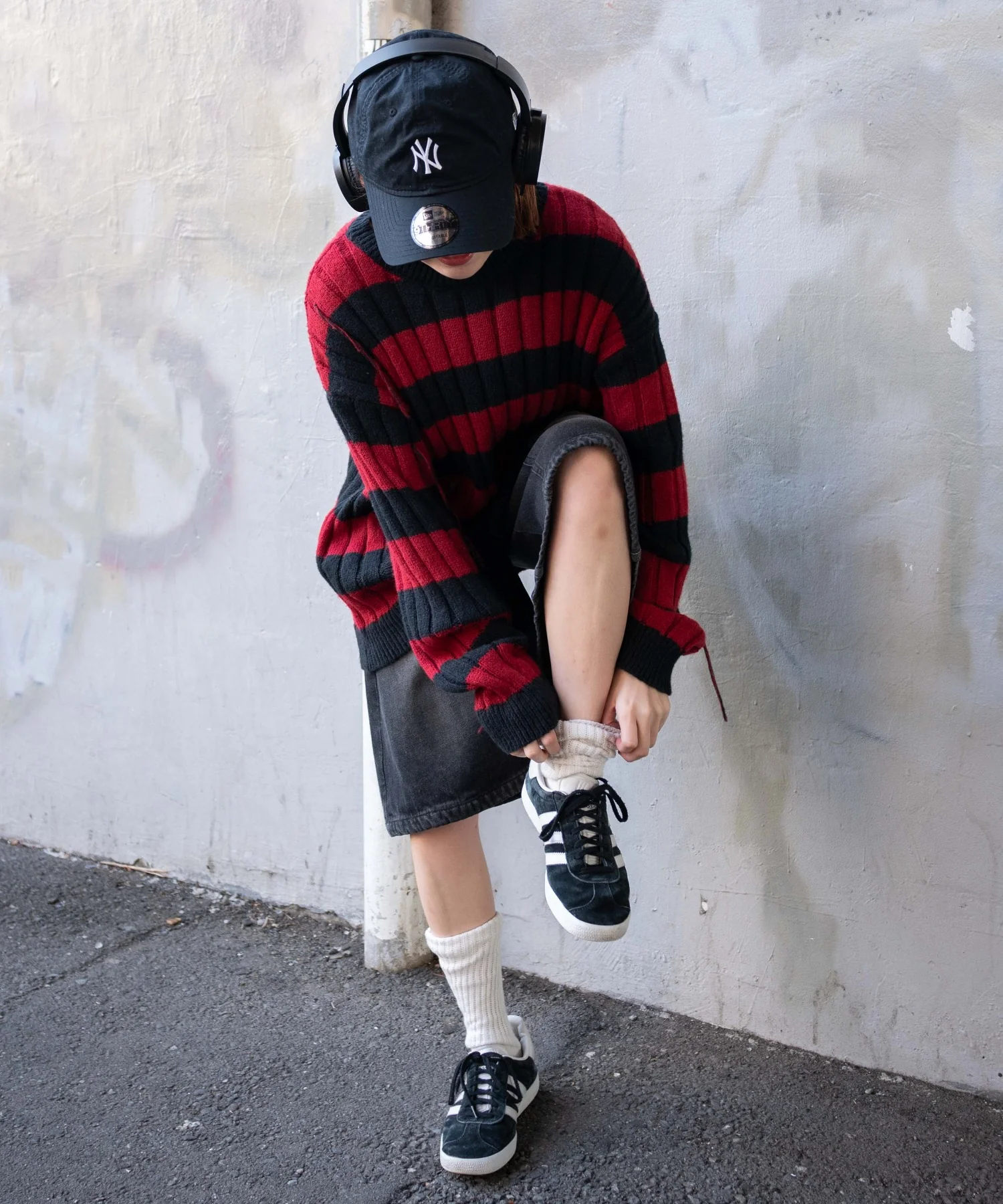 ボーダーワイドリブダメージニット - Image 5