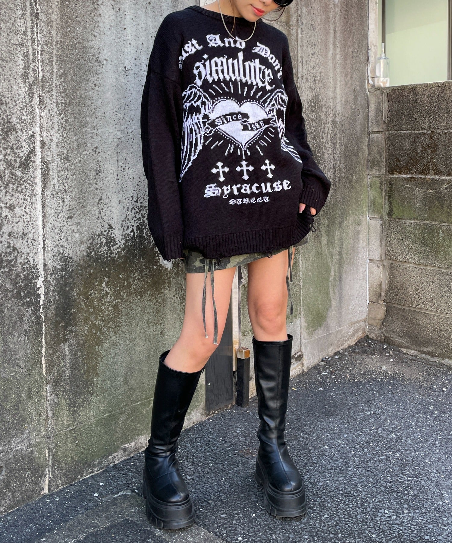 ウイングハートダメージニット - Image 18