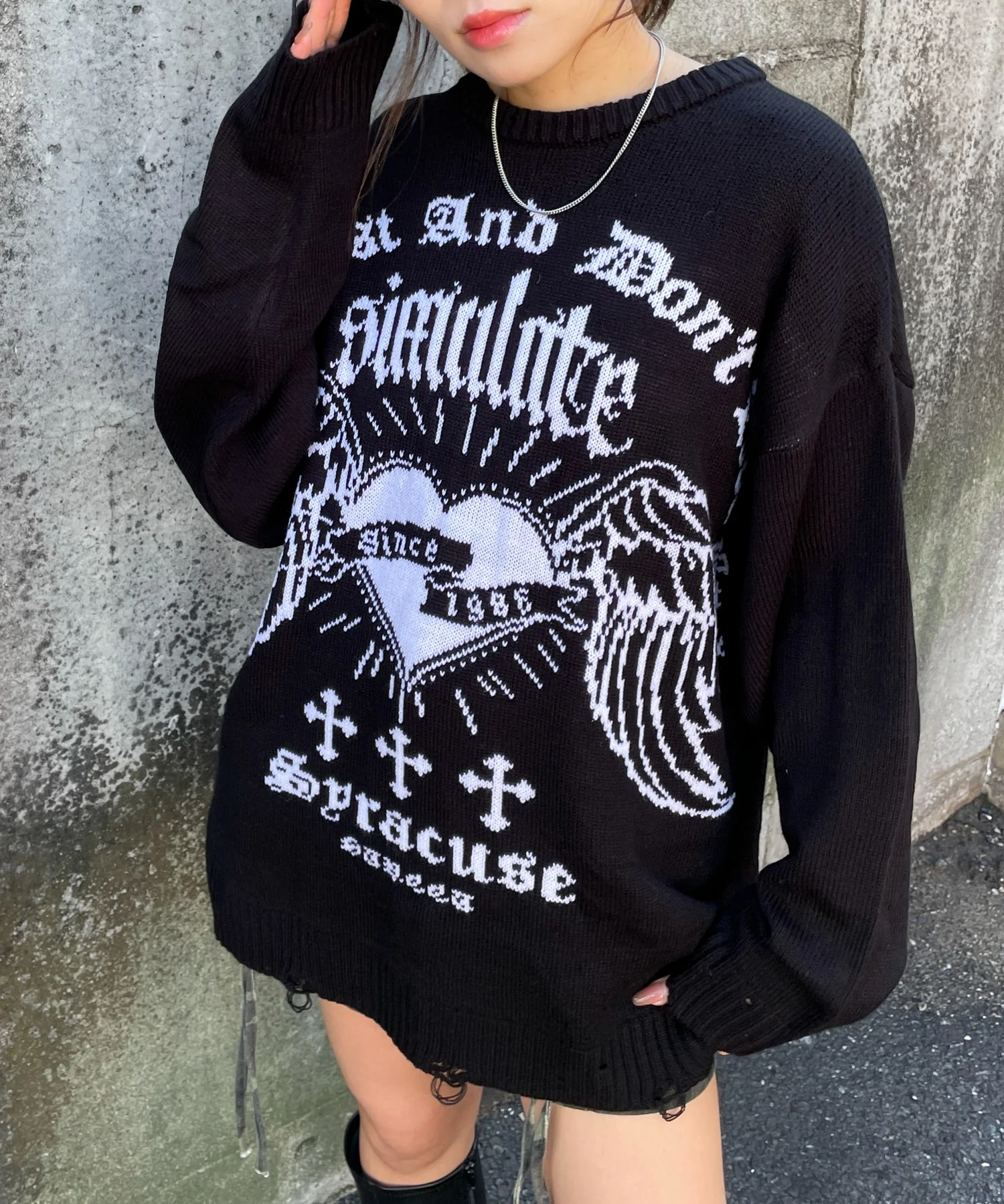 ウイングハートダメージニット - Image 2