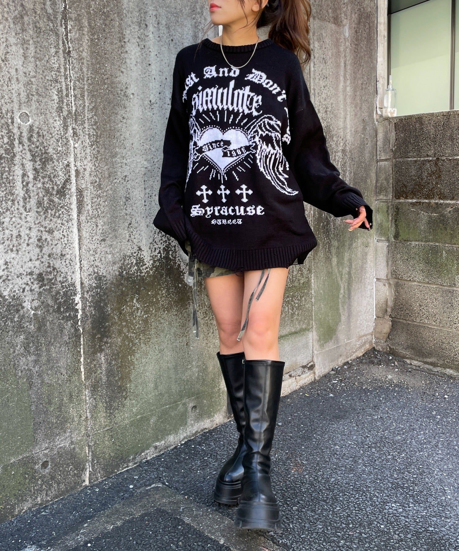 ウイングハートダメージニット - Image 4