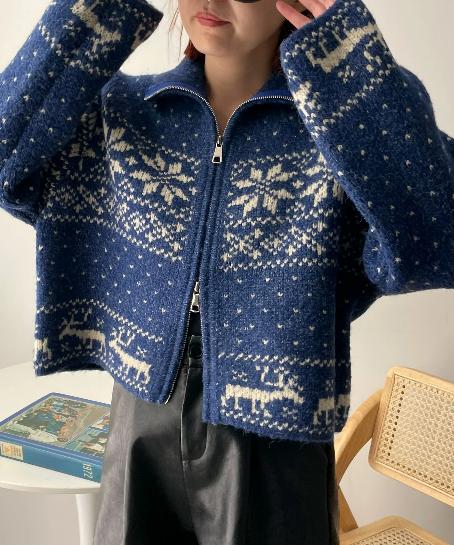 雪柄ZIPニット - Image 7