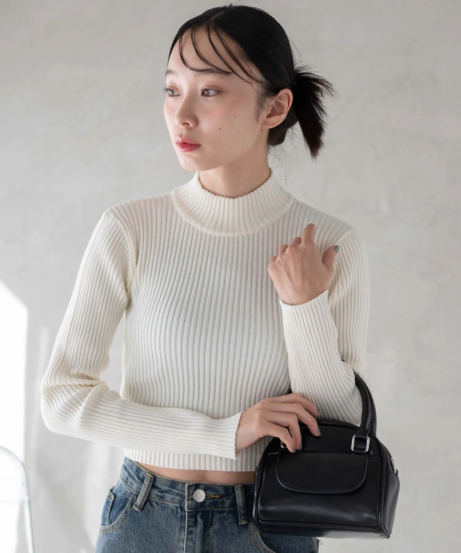 リブハイネックショートニット - Image 18