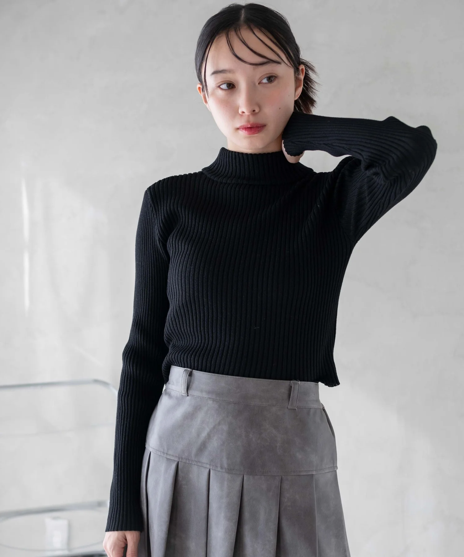 リブハイネックショートニット - Image 27