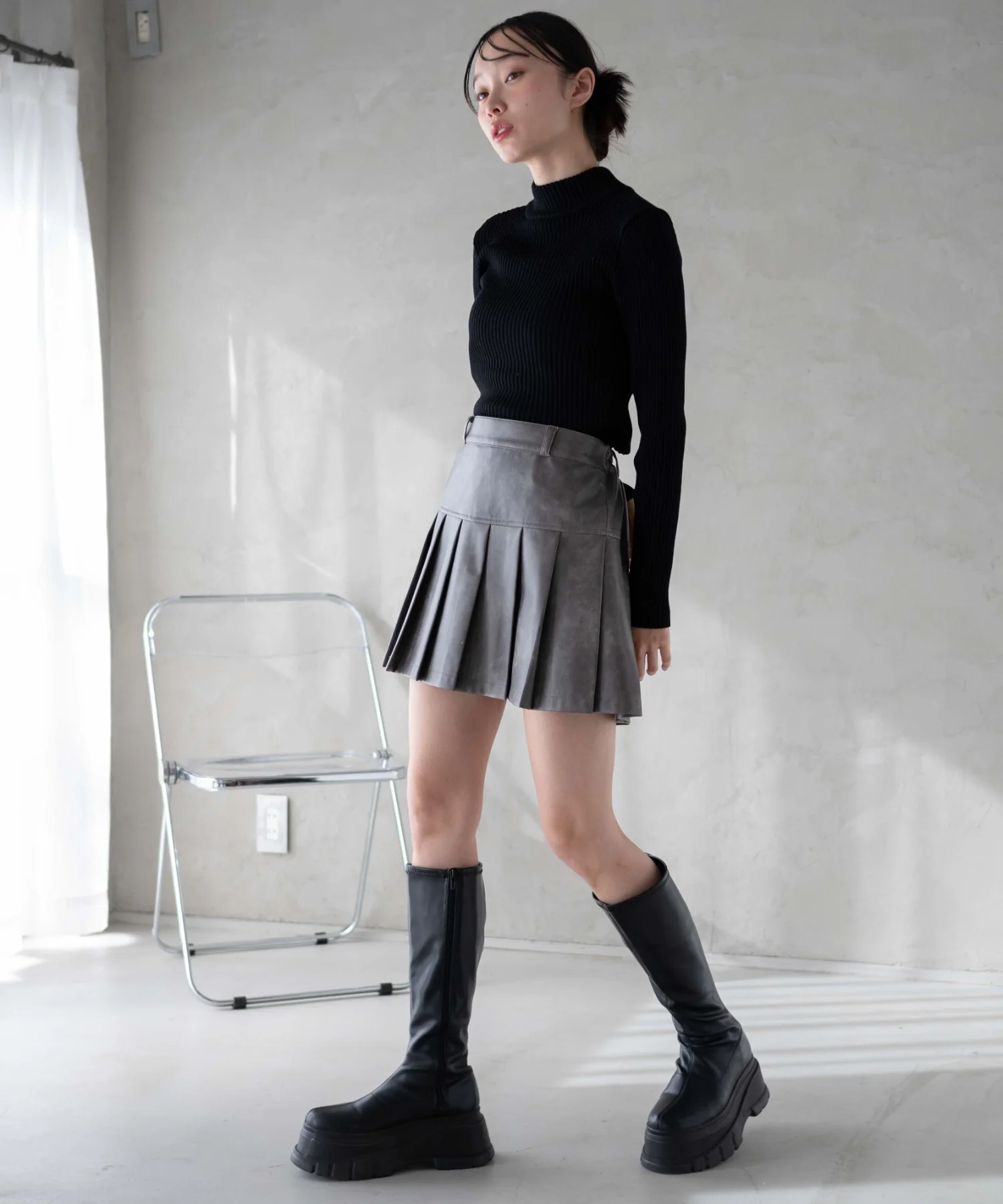 リブハイネックショートニット - Image 28