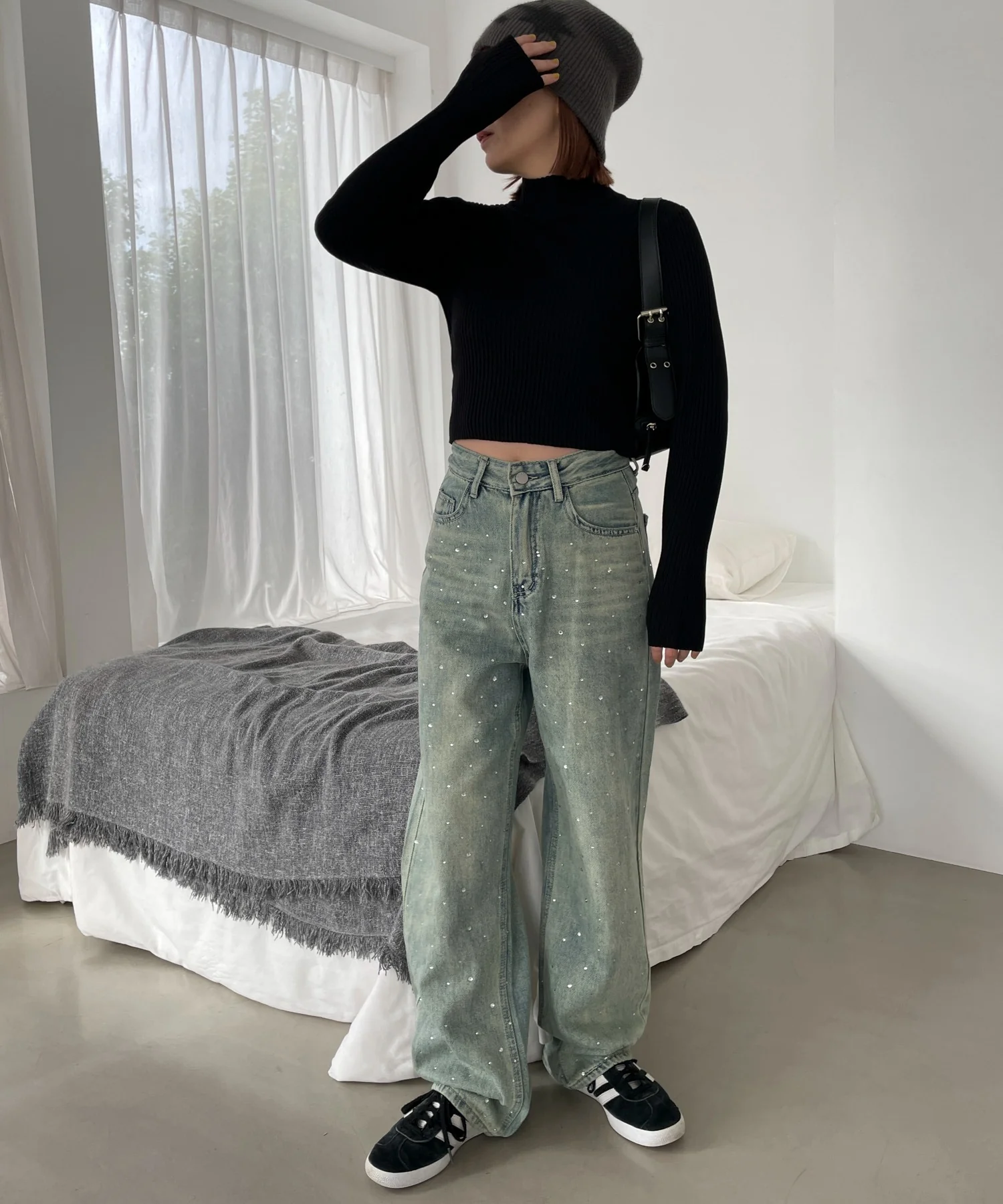 リブハイネックショートニット - Image 34