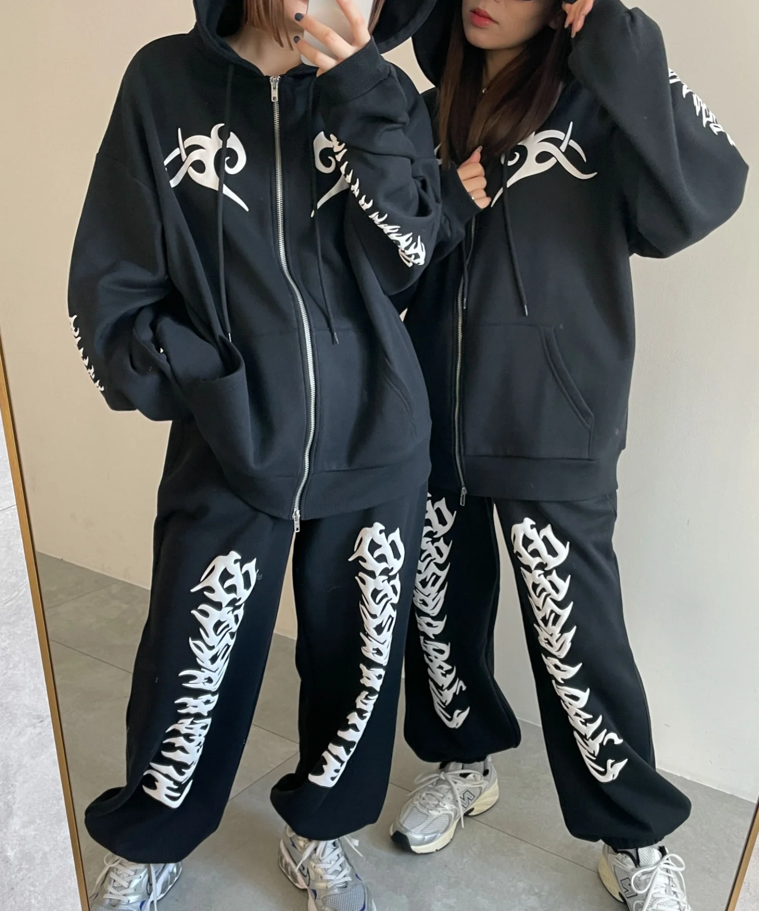 グラフィック裏起毛ZIPビッグパーカー - Image 7