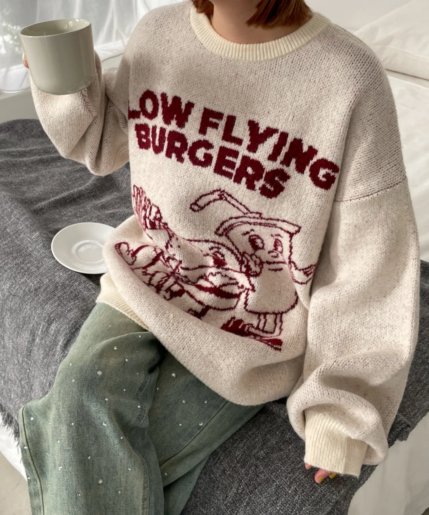 ファニーグラフィックフラッフィーニットプルオーバー - Image 14