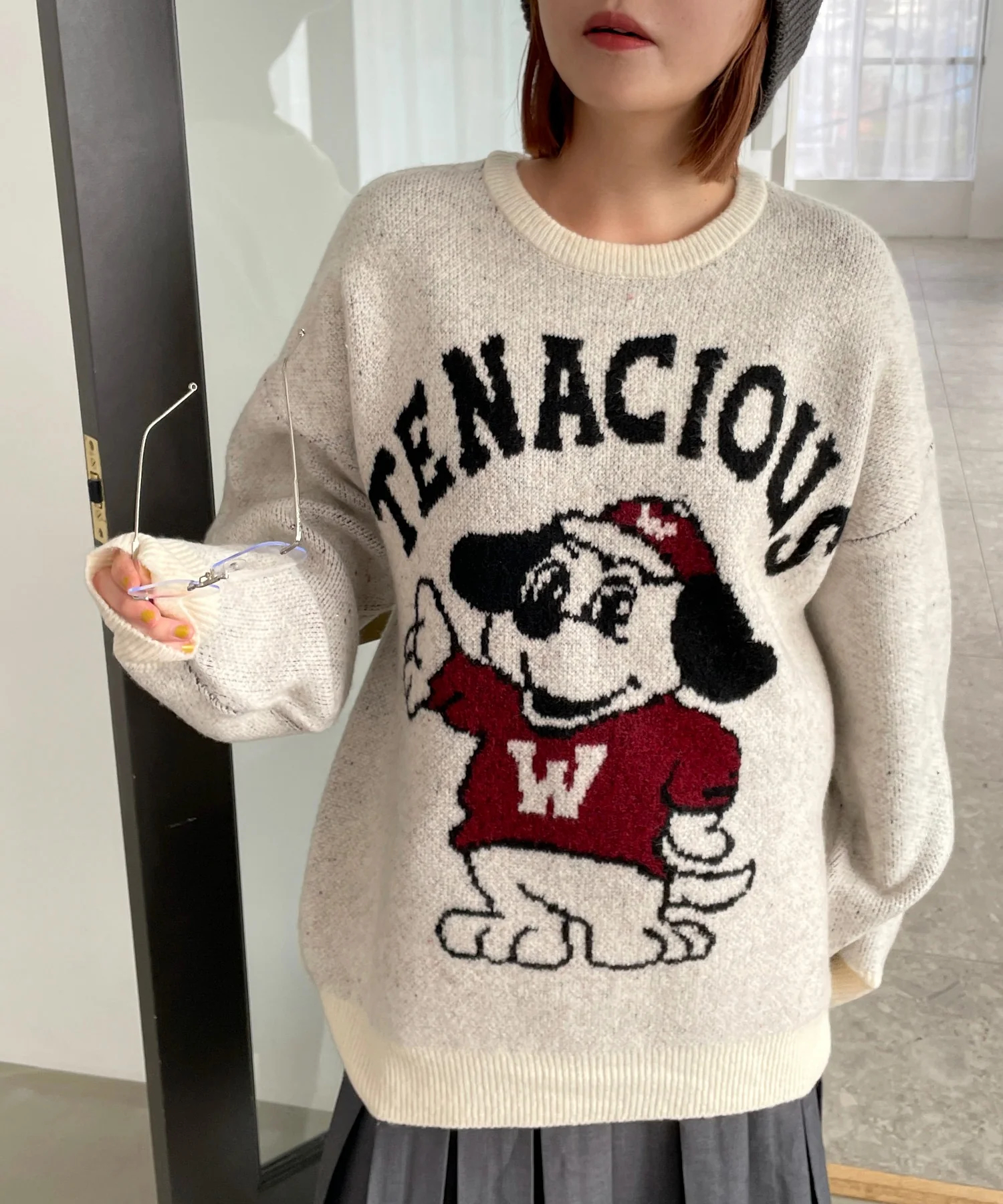 ファニーグラフィックフラッフィーニットプルオーバー - Image 3