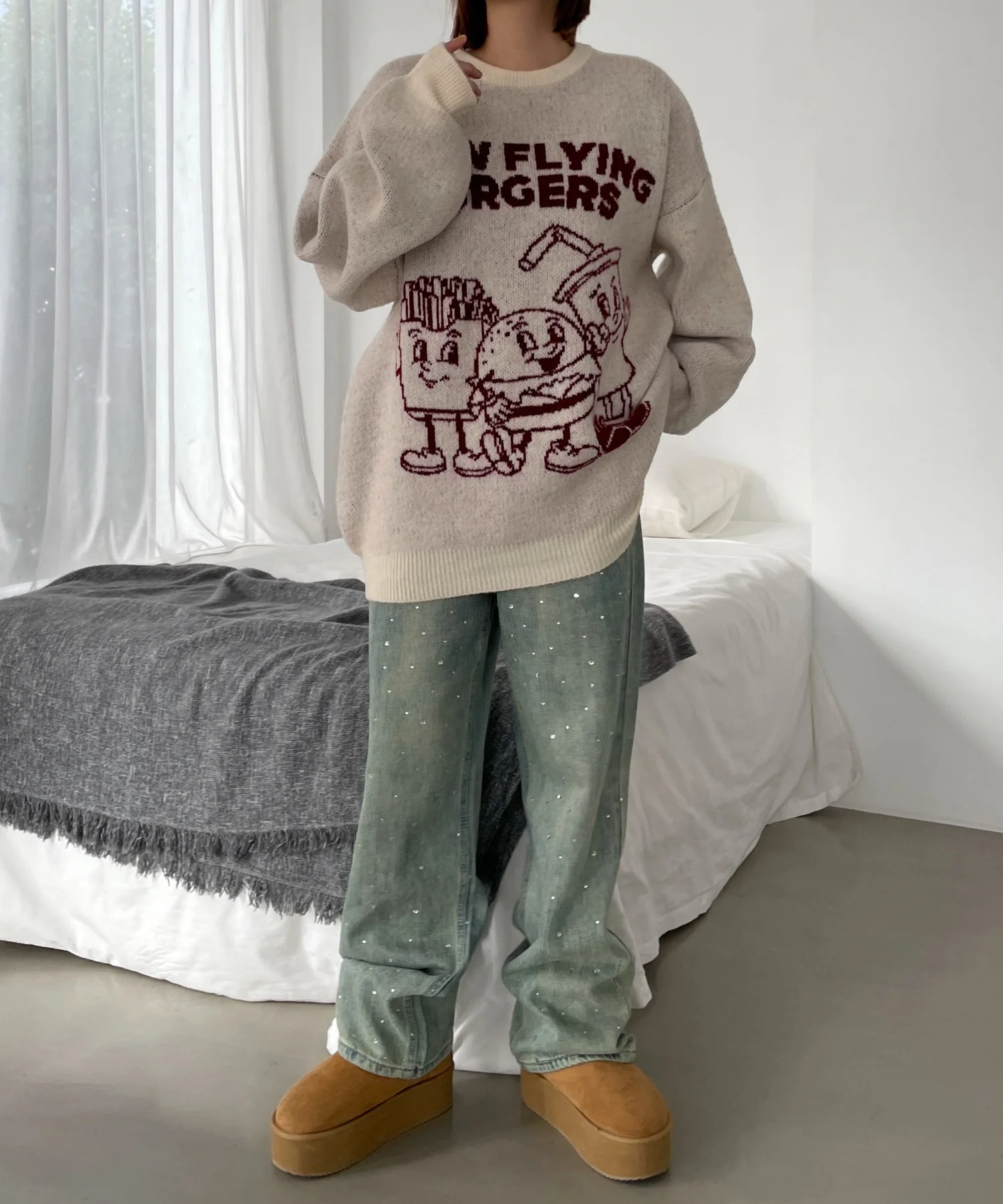ファニーグラフィックフラッフィーニットプルオーバー - Image 7