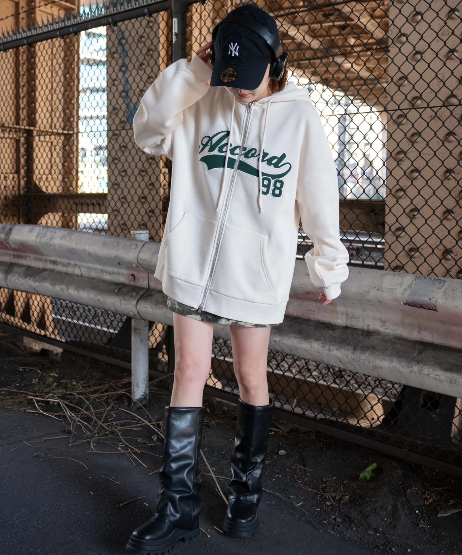 裏起毛スタジアムロゴジップパーカー - Image 17