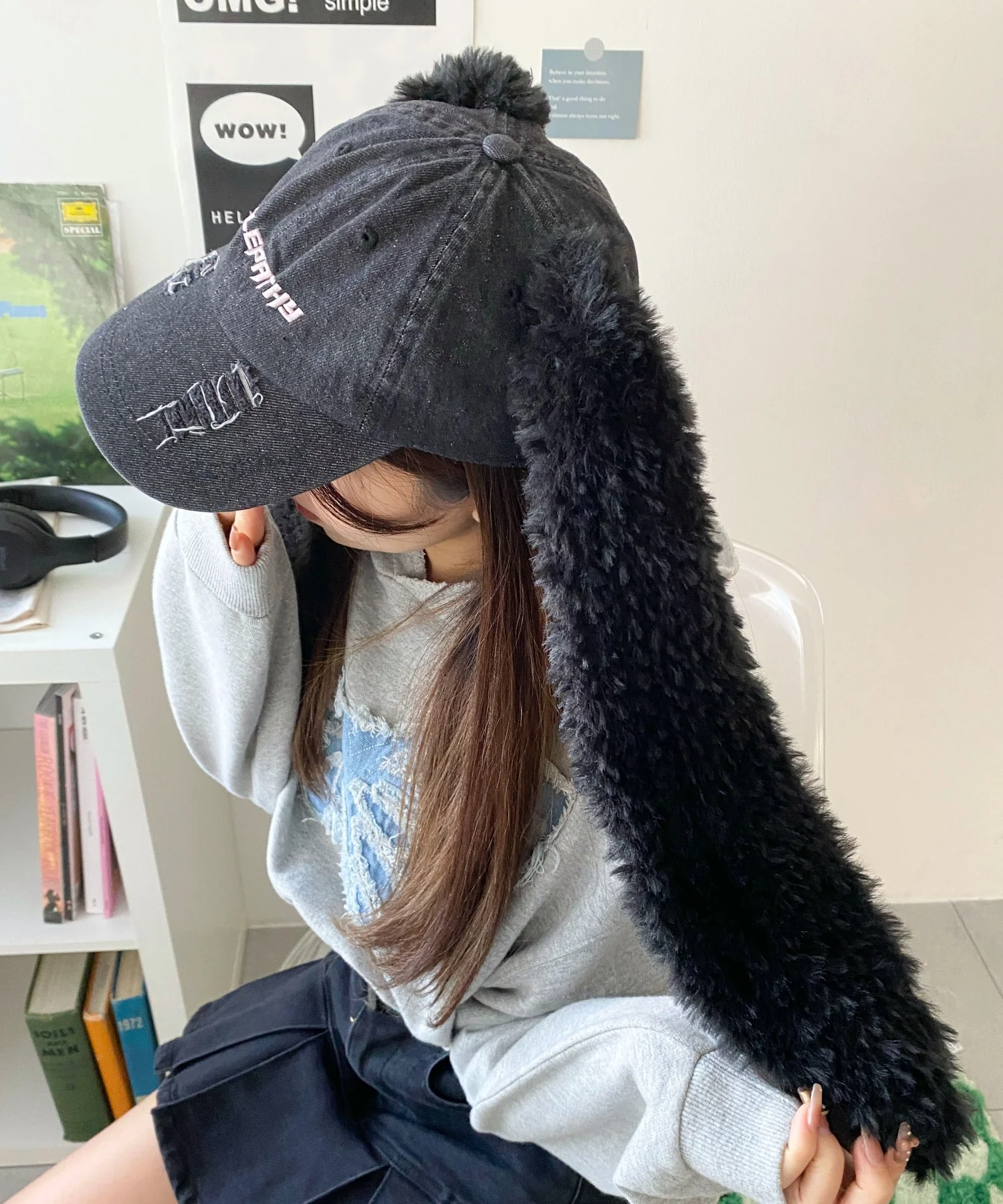モコモコウサミミデニムキャップ - Image 2