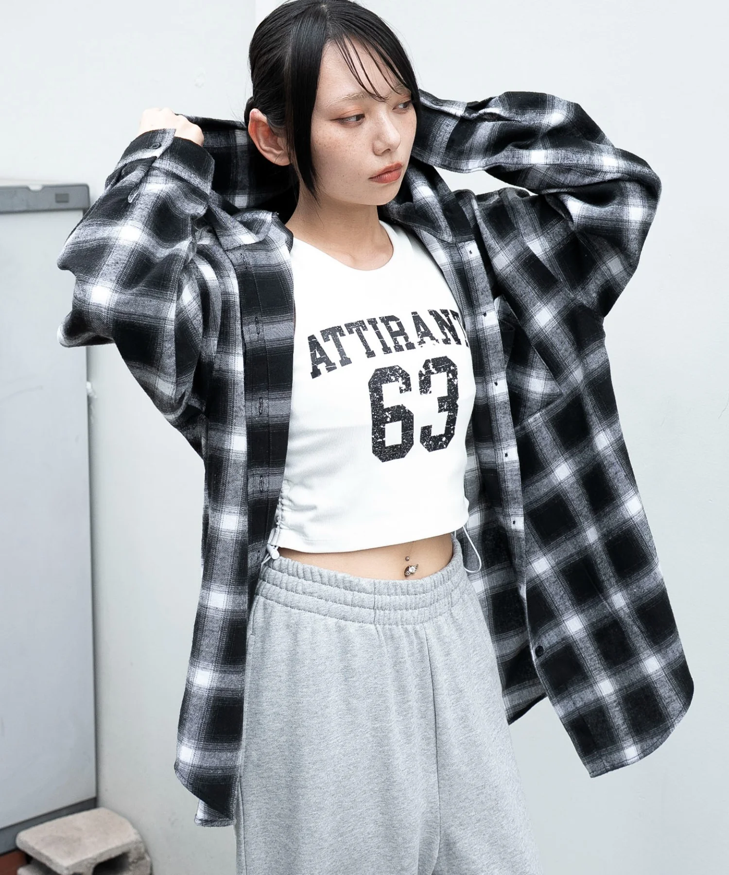 チェックフードBIGネルシャツ - Image 13