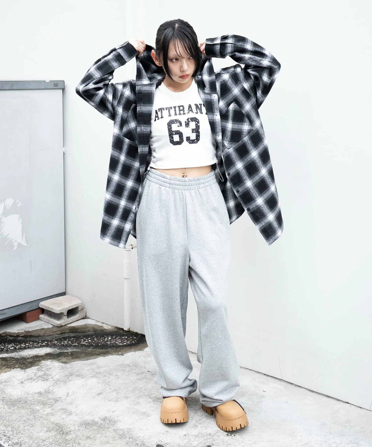 チェックフードBIGネルシャツ - Image 15