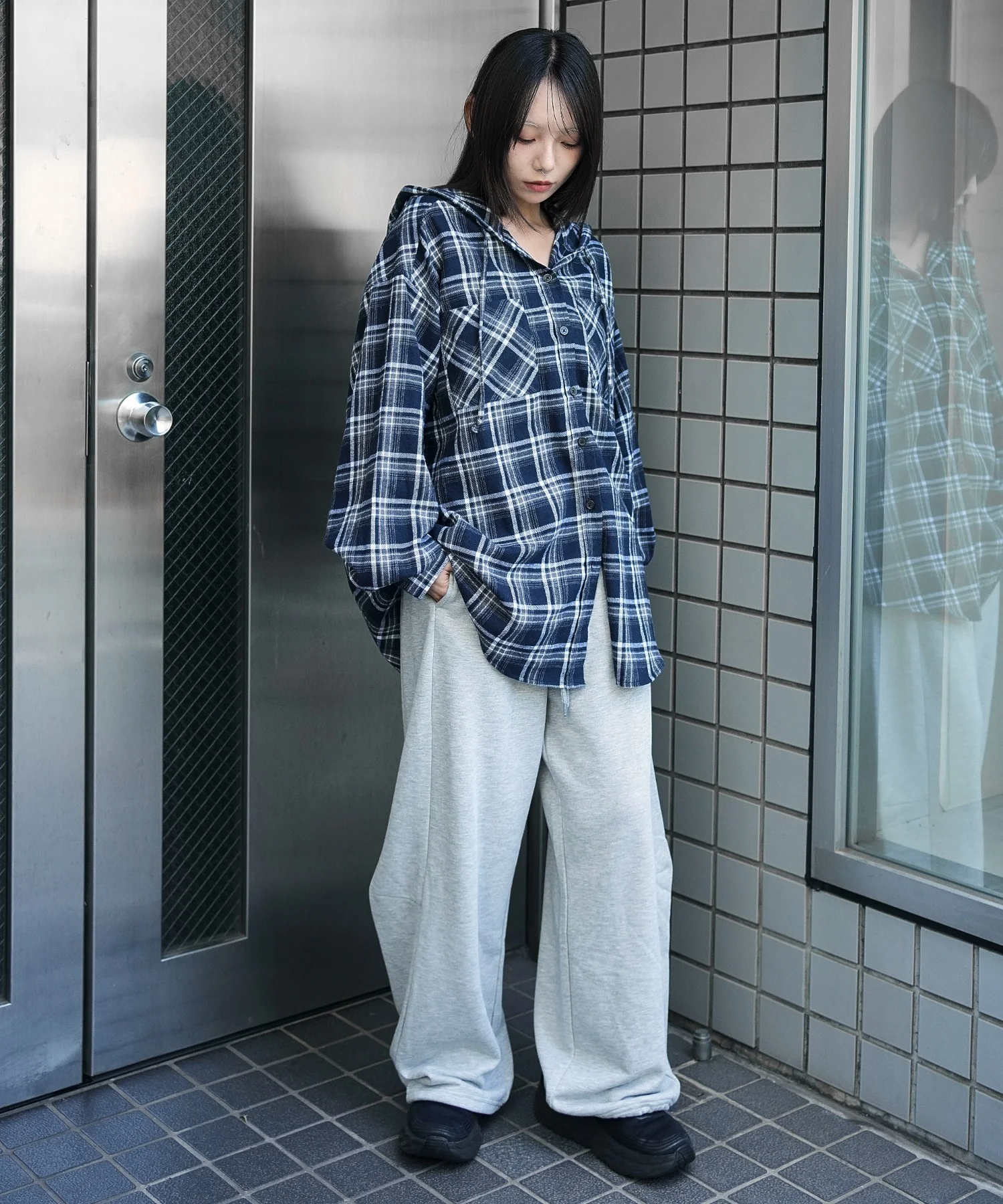 チェックフードBIGネルシャツ - Image 6