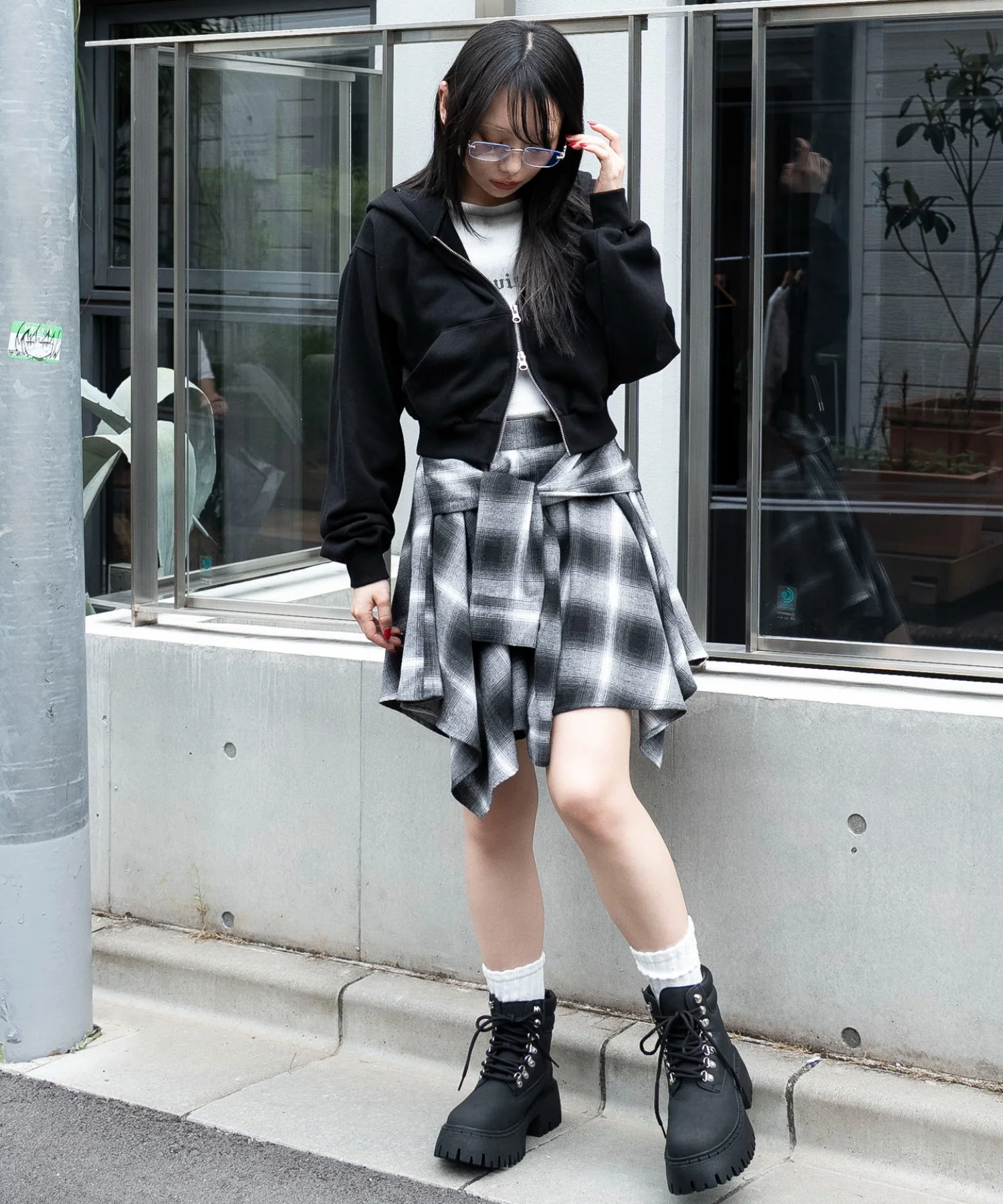 ネルシャツライクイレヘムミニスカート - Image 3