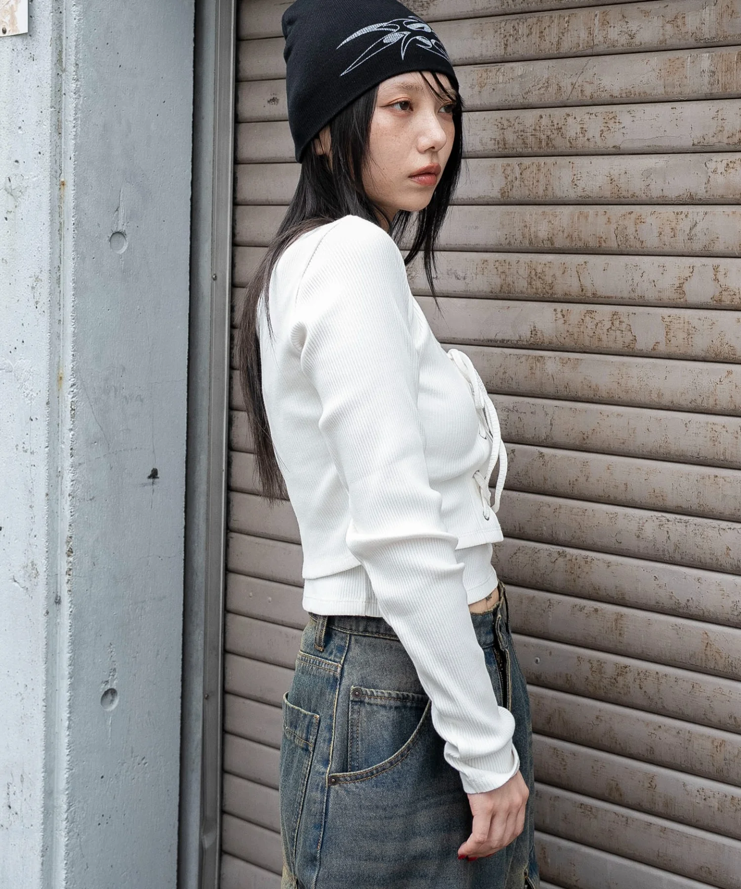 レイヤード風レースアップトップス - Image 10