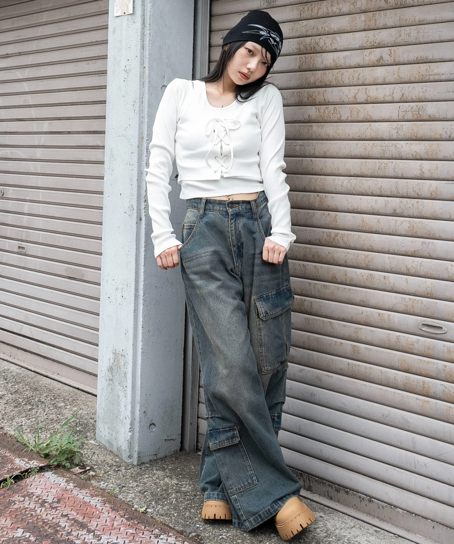 レイヤード風レースアップトップス - Image 12