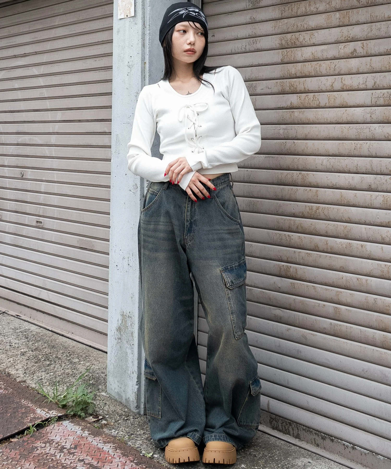 レイヤード風レースアップトップス - Image 13