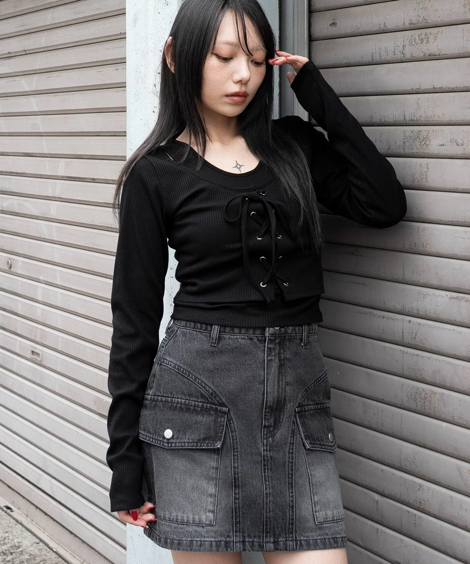 レイヤード風レースアップトップス - Image 14