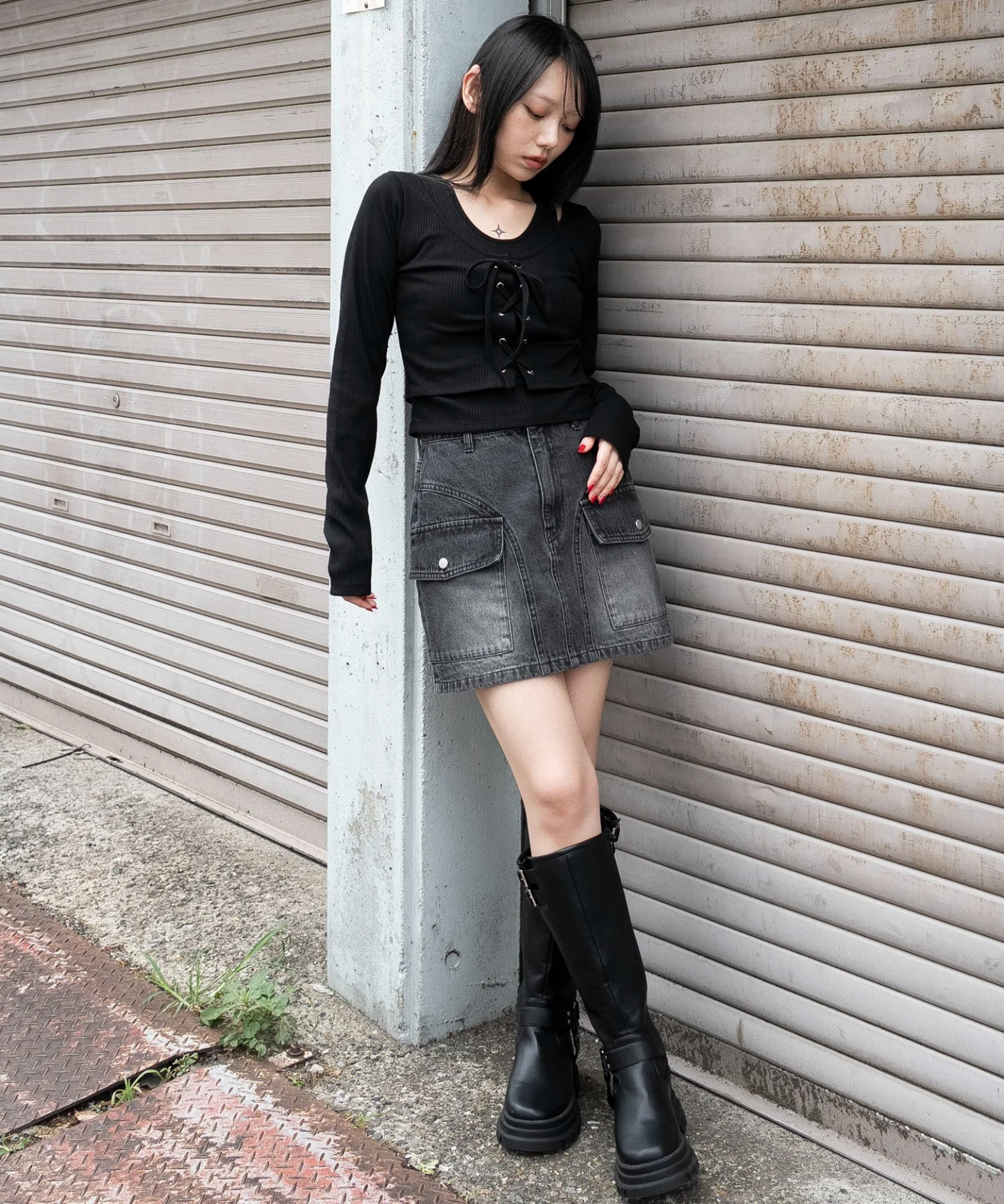 レイヤード風レースアップトップス - Image 16