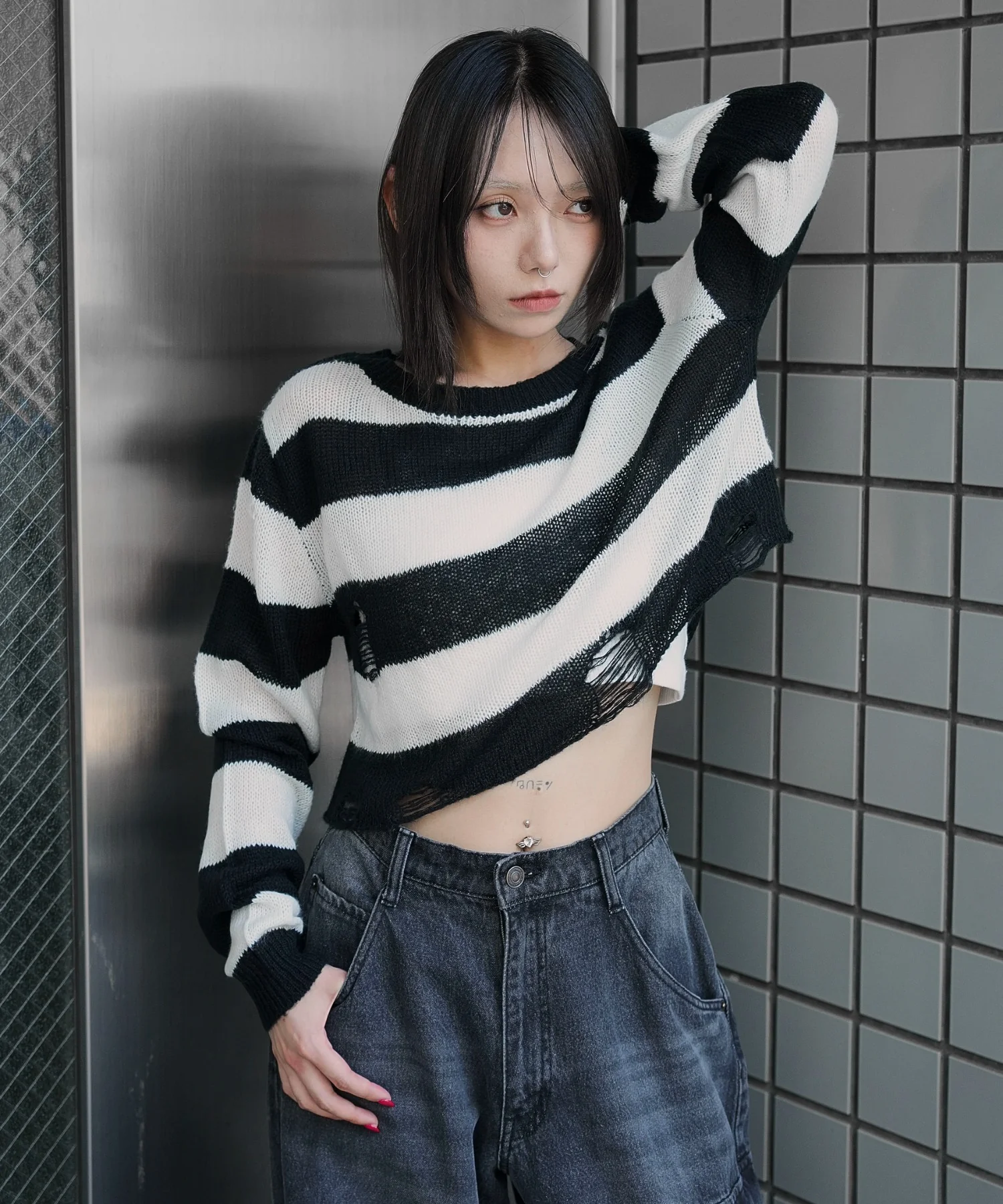 モヘアタッチダメージショートニット - Image 12