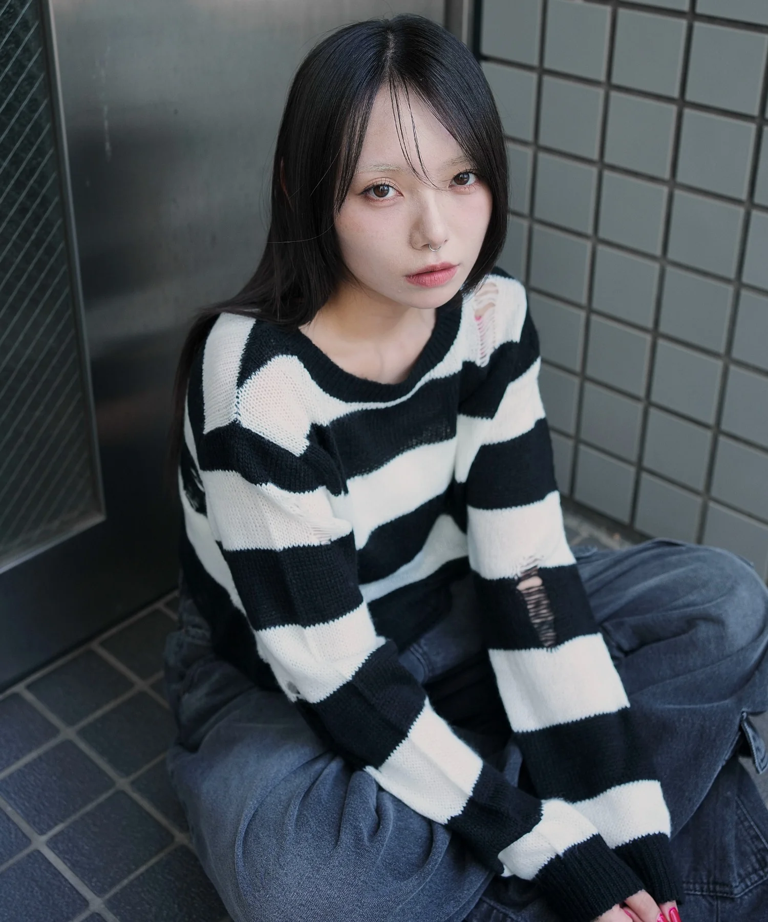 モヘアタッチダメージショートニット - Image 13