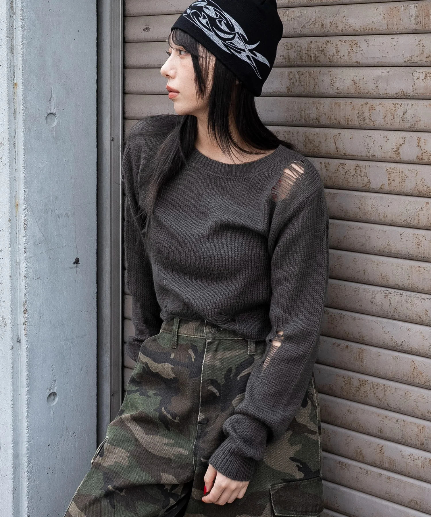 モヘアタッチダメージショートニット - Image 19