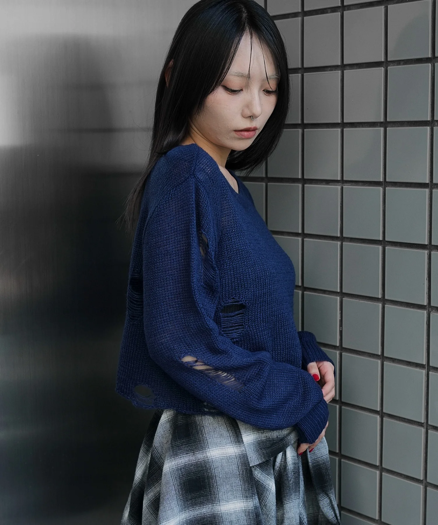 モヘアタッチダメージショートニット - Image 22