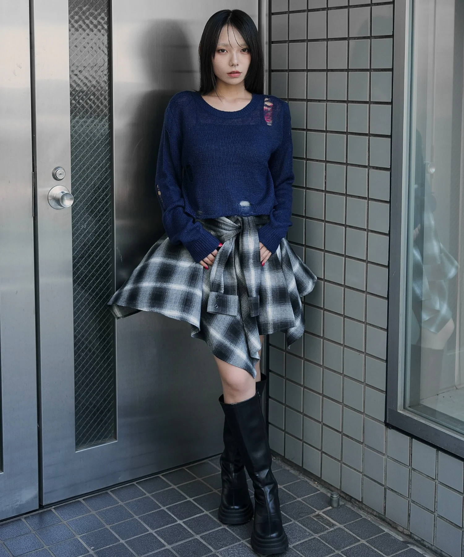 モヘアタッチダメージショートニット - Image 23