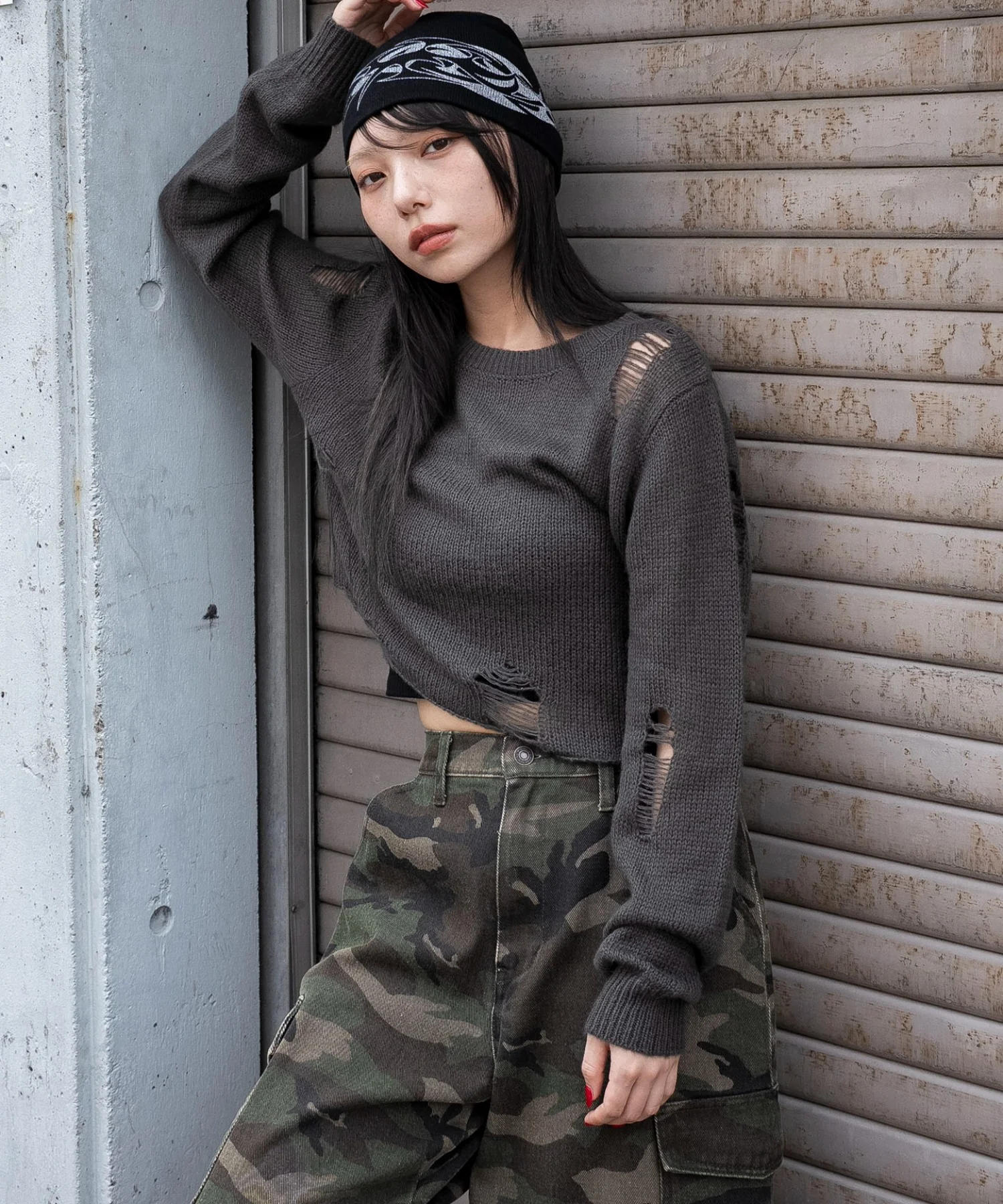 モヘアタッチダメージショートニット - Image 4