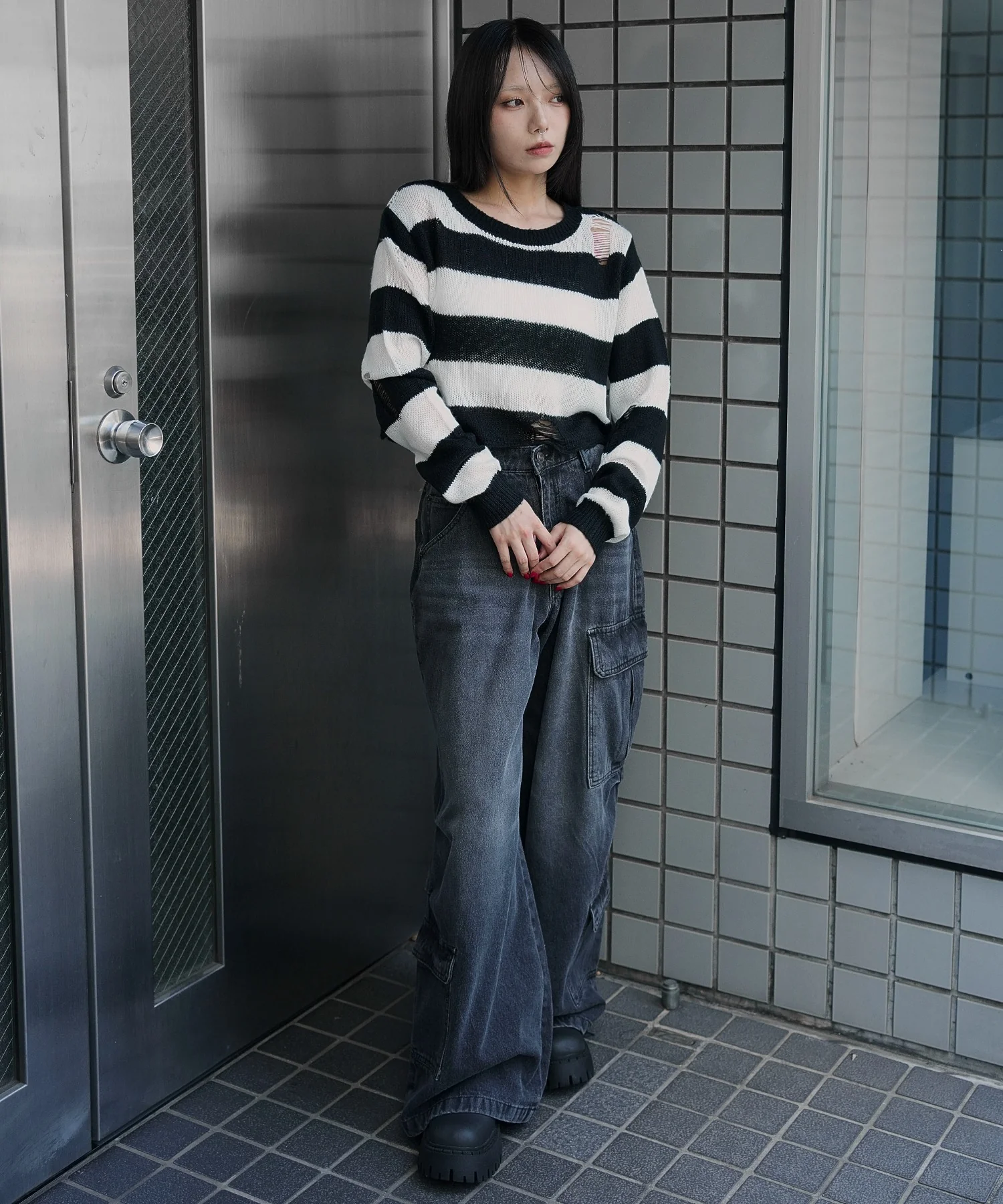 モヘアタッチダメージショートニット - Image 5