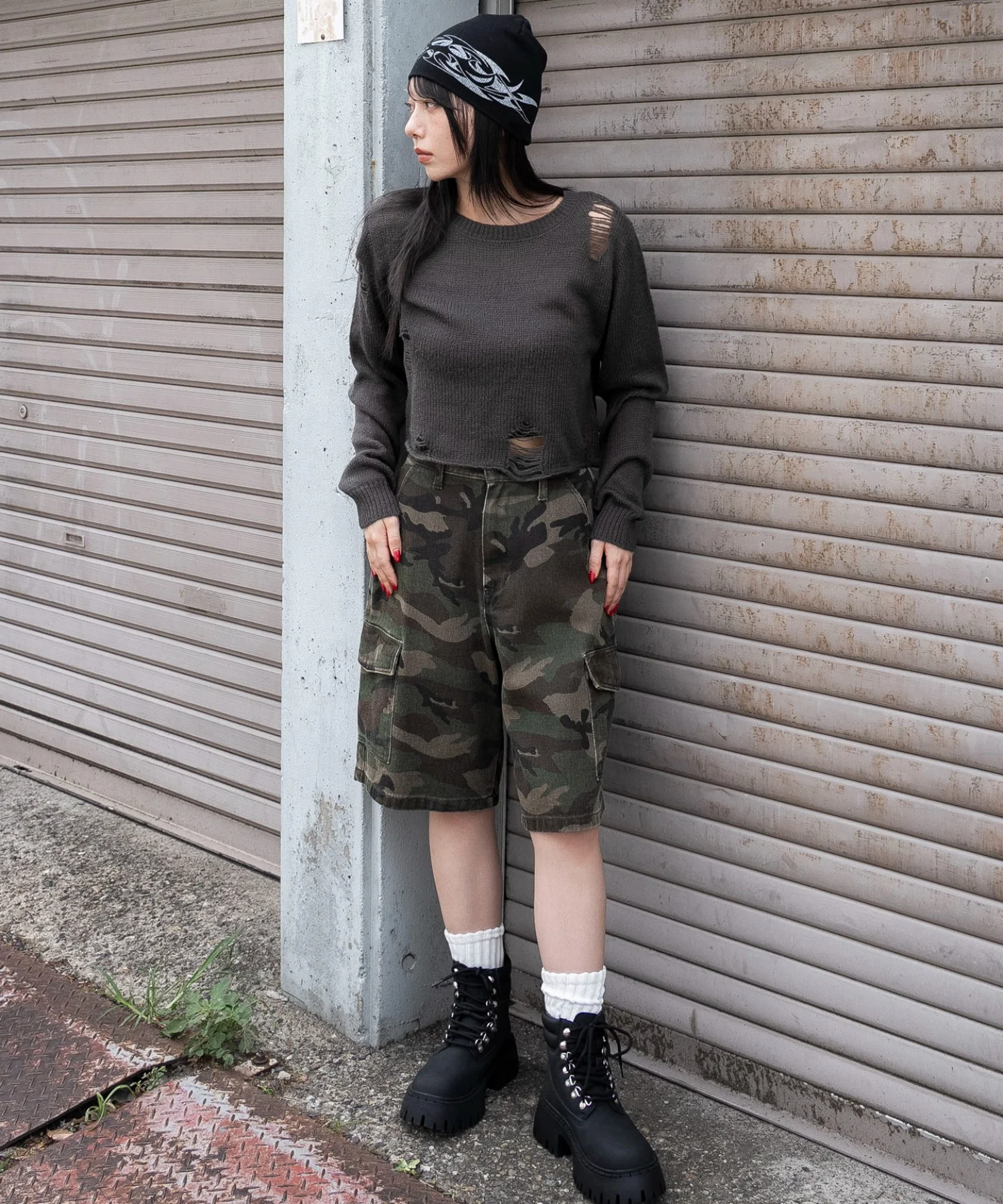 モヘアタッチダメージショートニット - Image 7