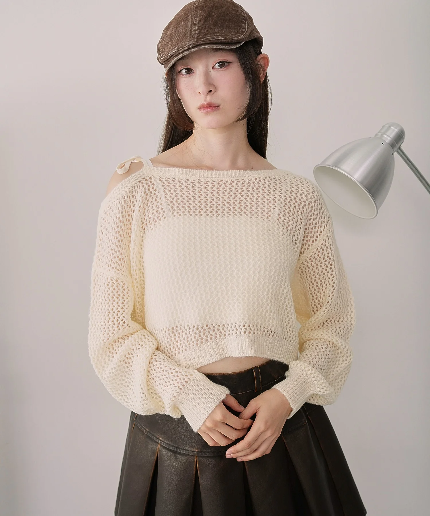 モヘアタッチ2WAYワンショルニット - Image 11