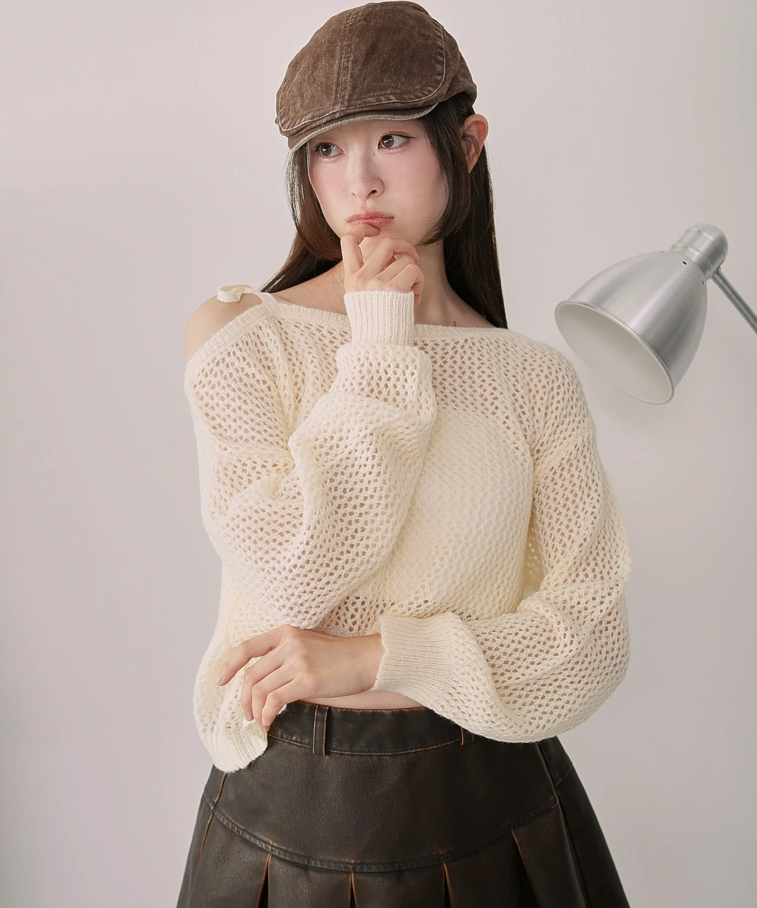 モヘアタッチ2WAYワンショルニット - Image 12