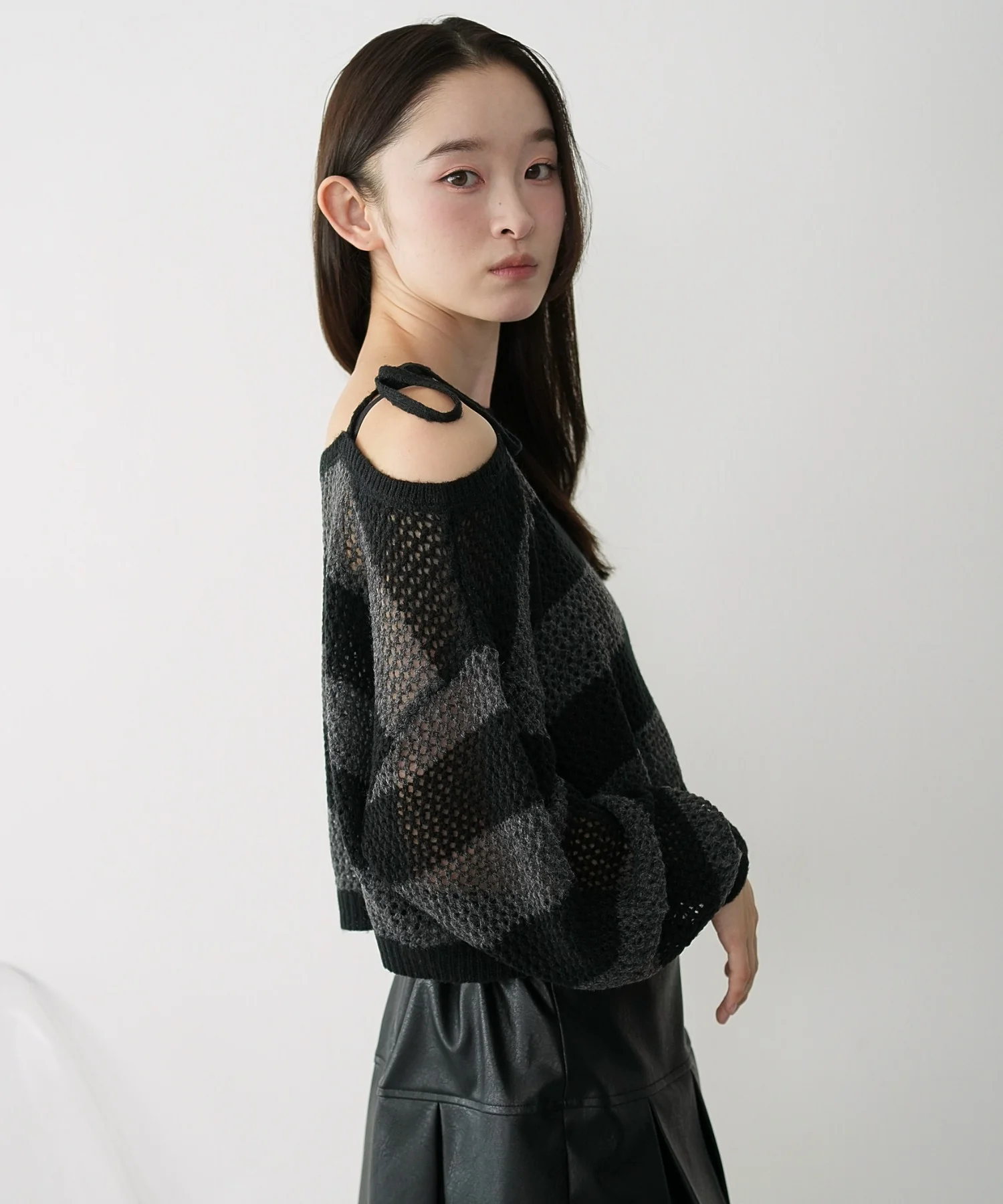 モヘアタッチ2WAYワンショルニット - Image 15