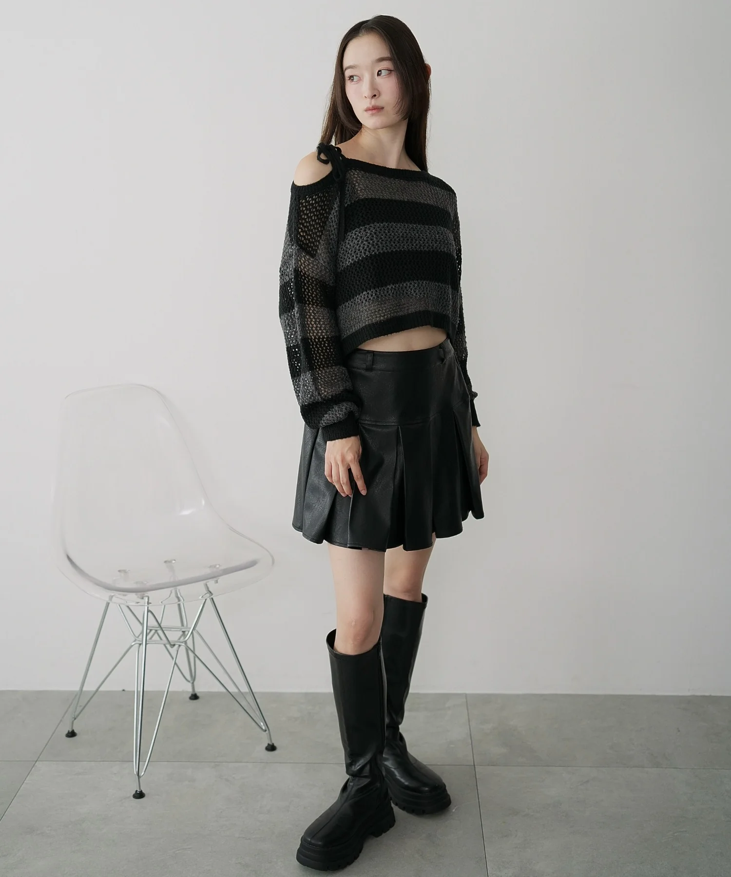 モヘアタッチ2WAYワンショルニット - Image 16