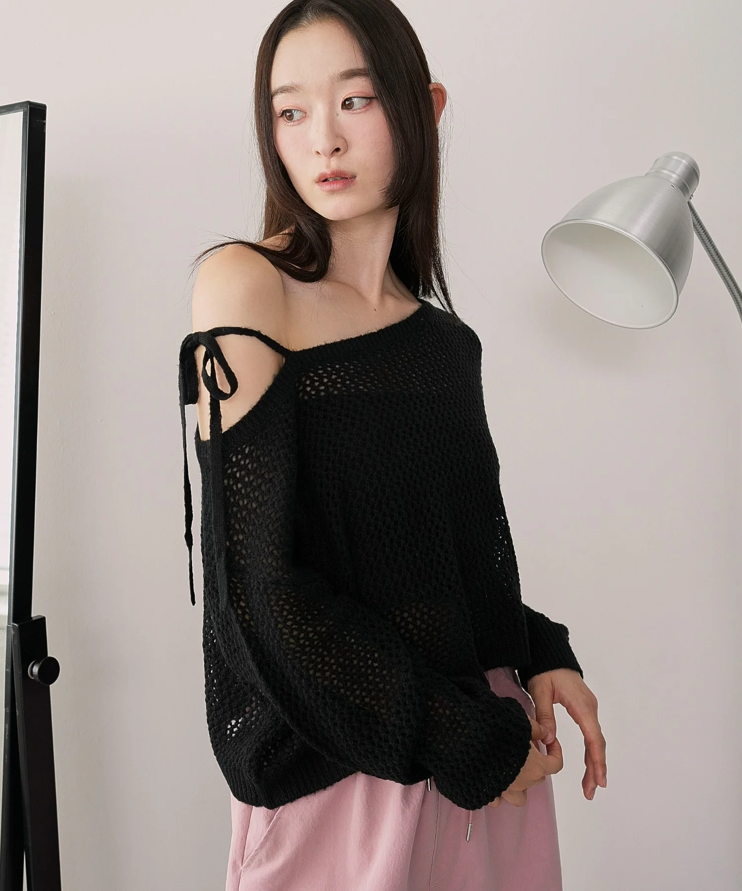 モヘアタッチ2WAYワンショルニット - Image 17