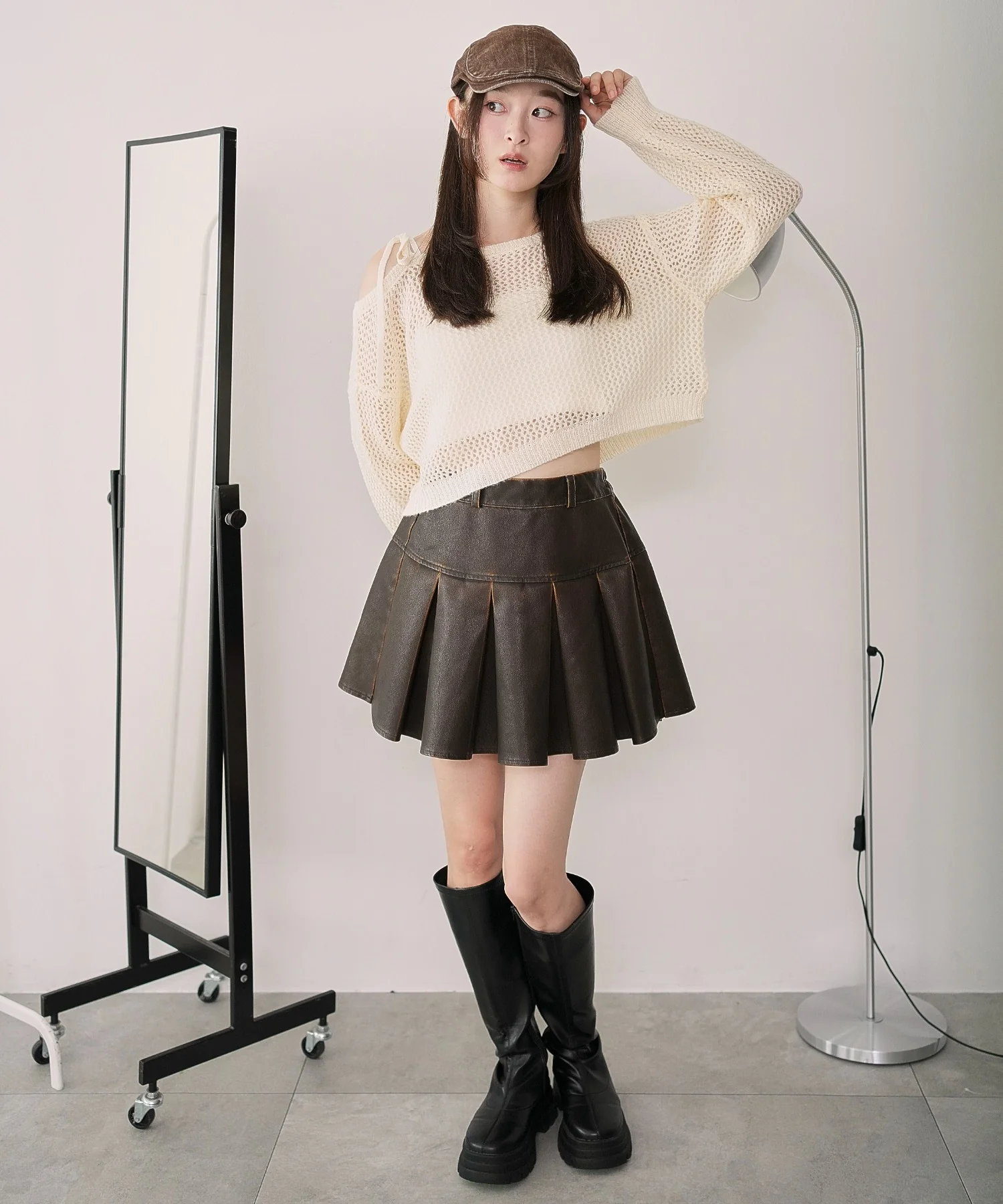 モヘアタッチ2WAYワンショルニット - Image 4