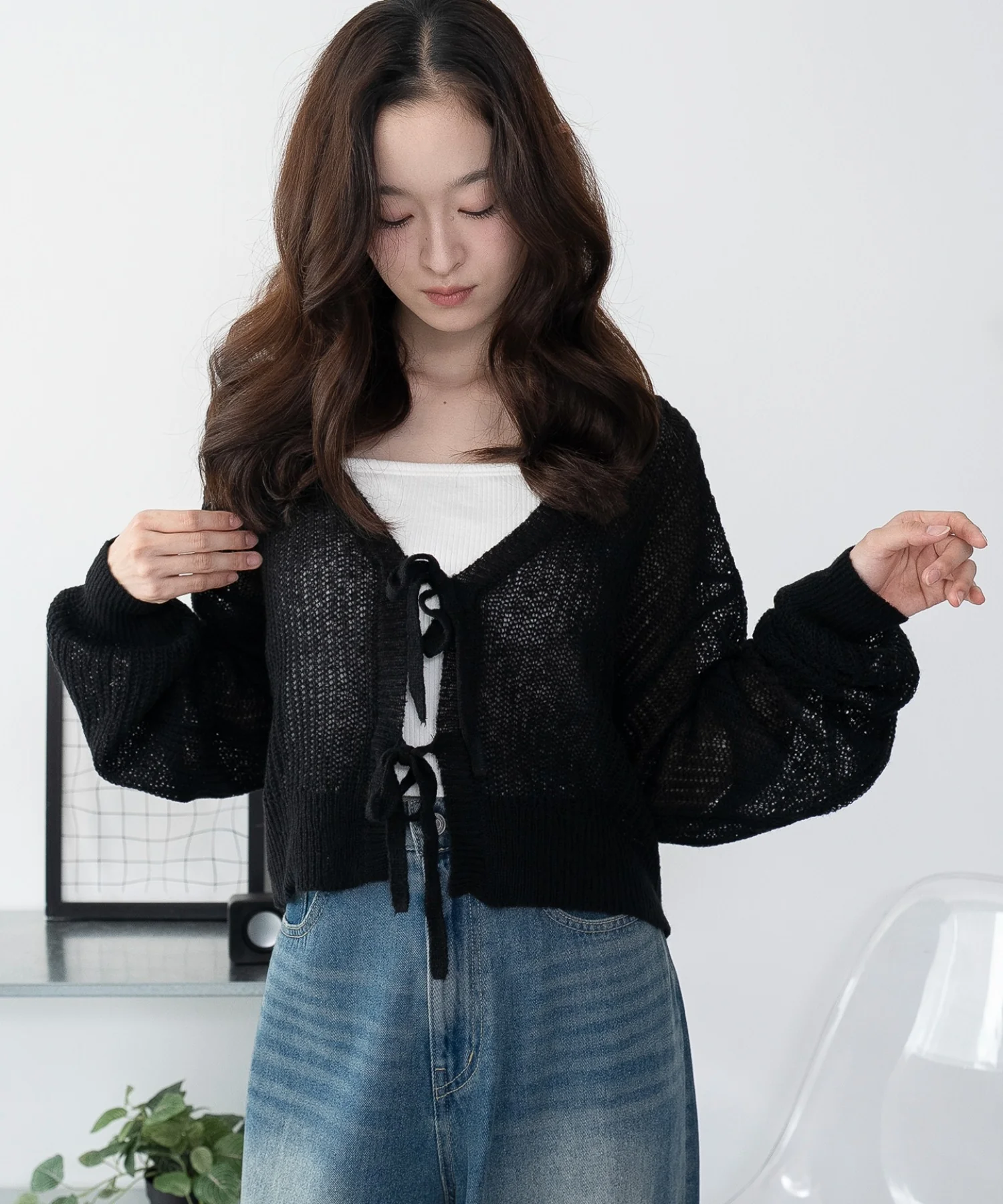 モヘアタッチ2WAYリボンカーデ - Image 47