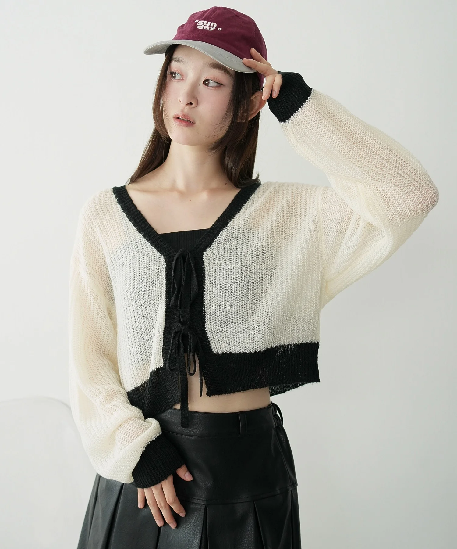 モヘアタッチ2WAYリボンカーデ - Image 6