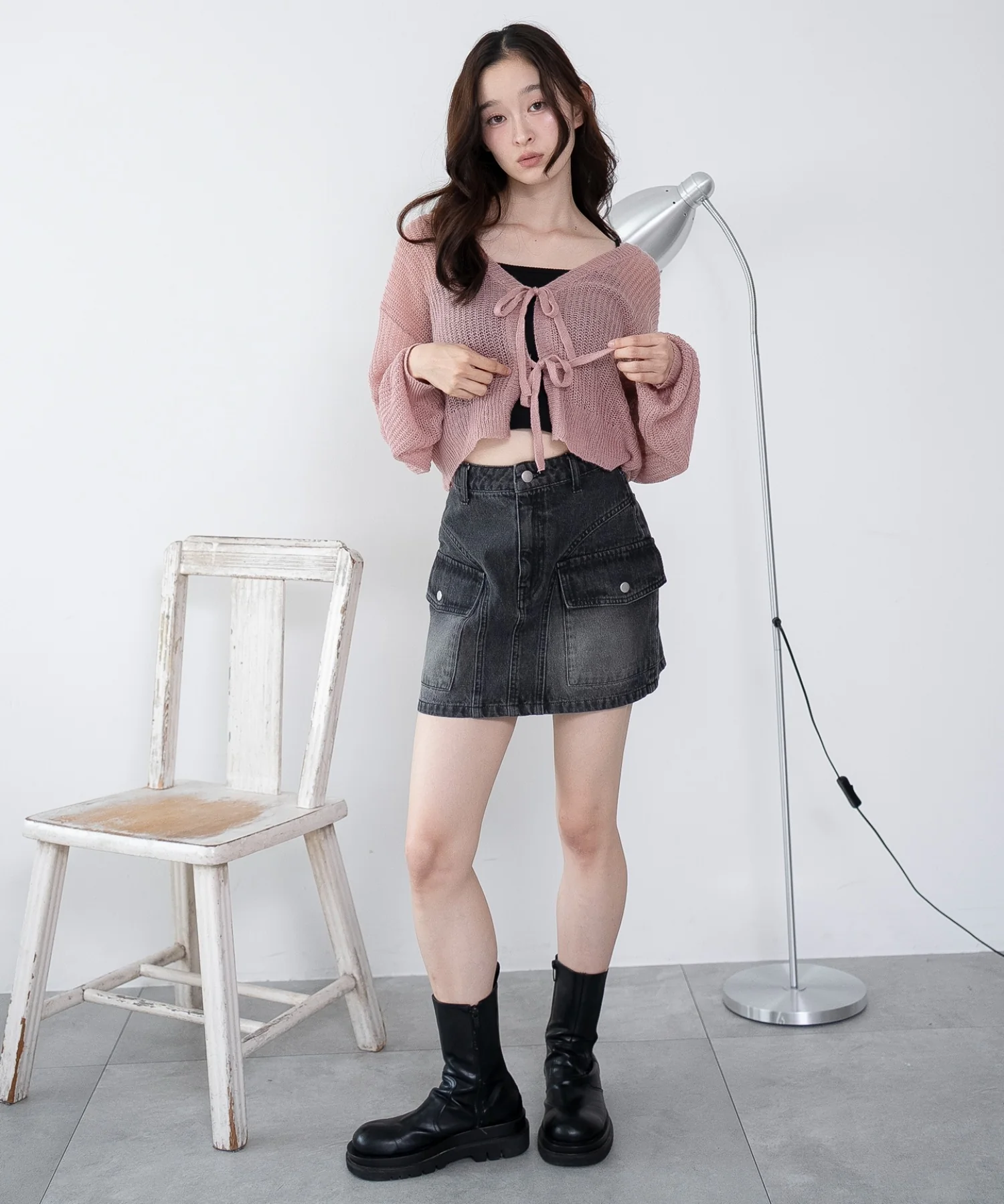モヘアタッチ2WAYリボンカーデ - Image 9