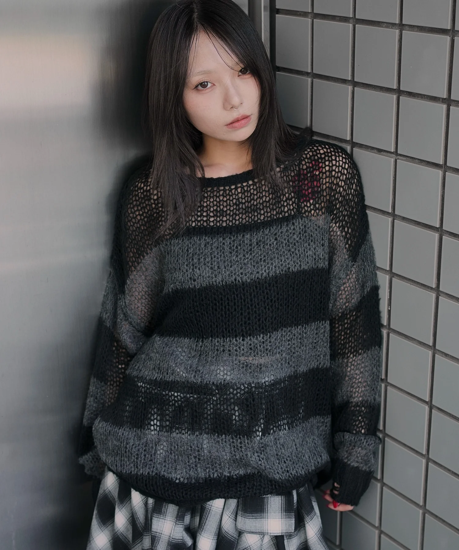 モヘアタッチボーダーBIGニット