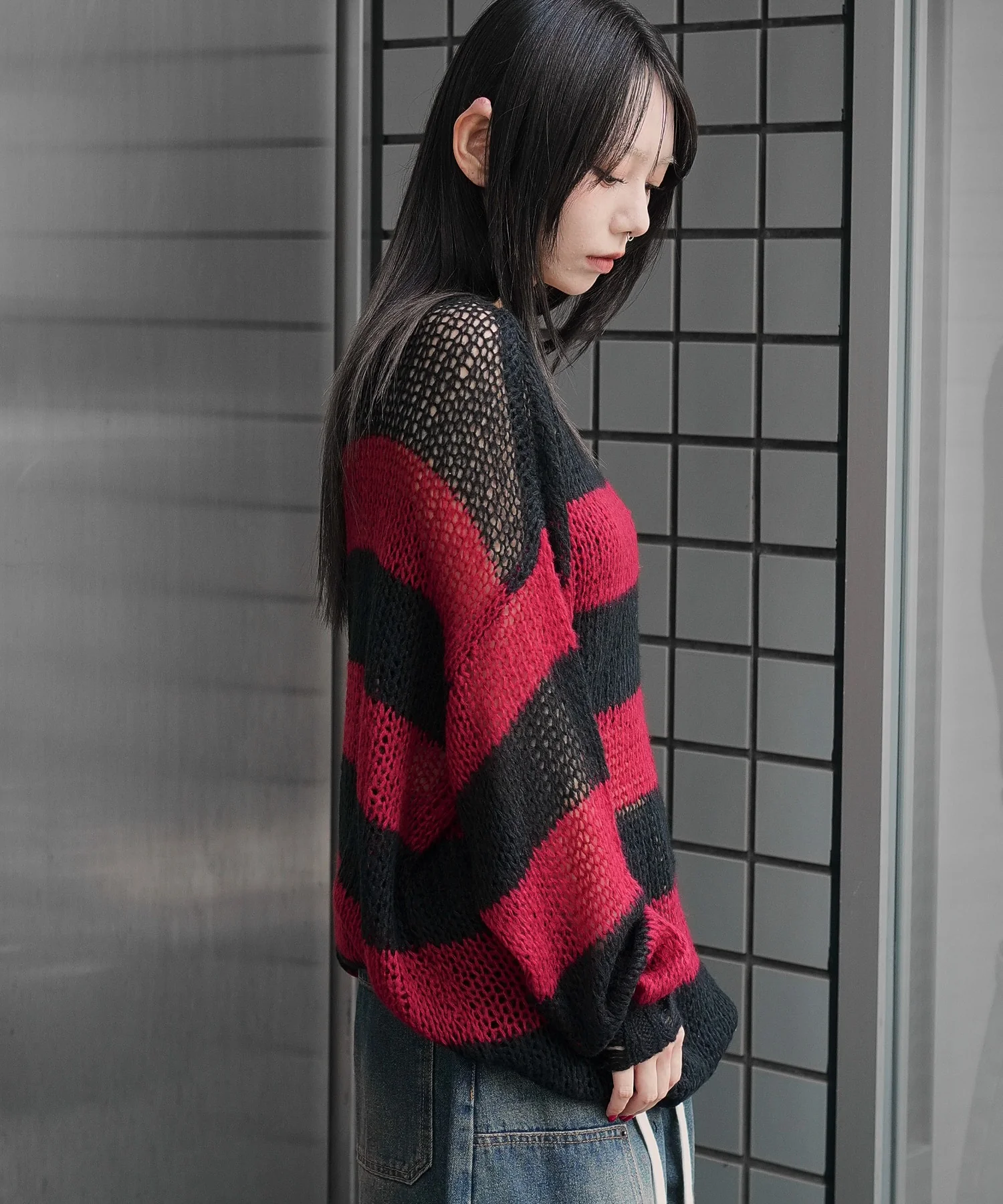 モヘアタッチボーダーBIGニット - Image 11