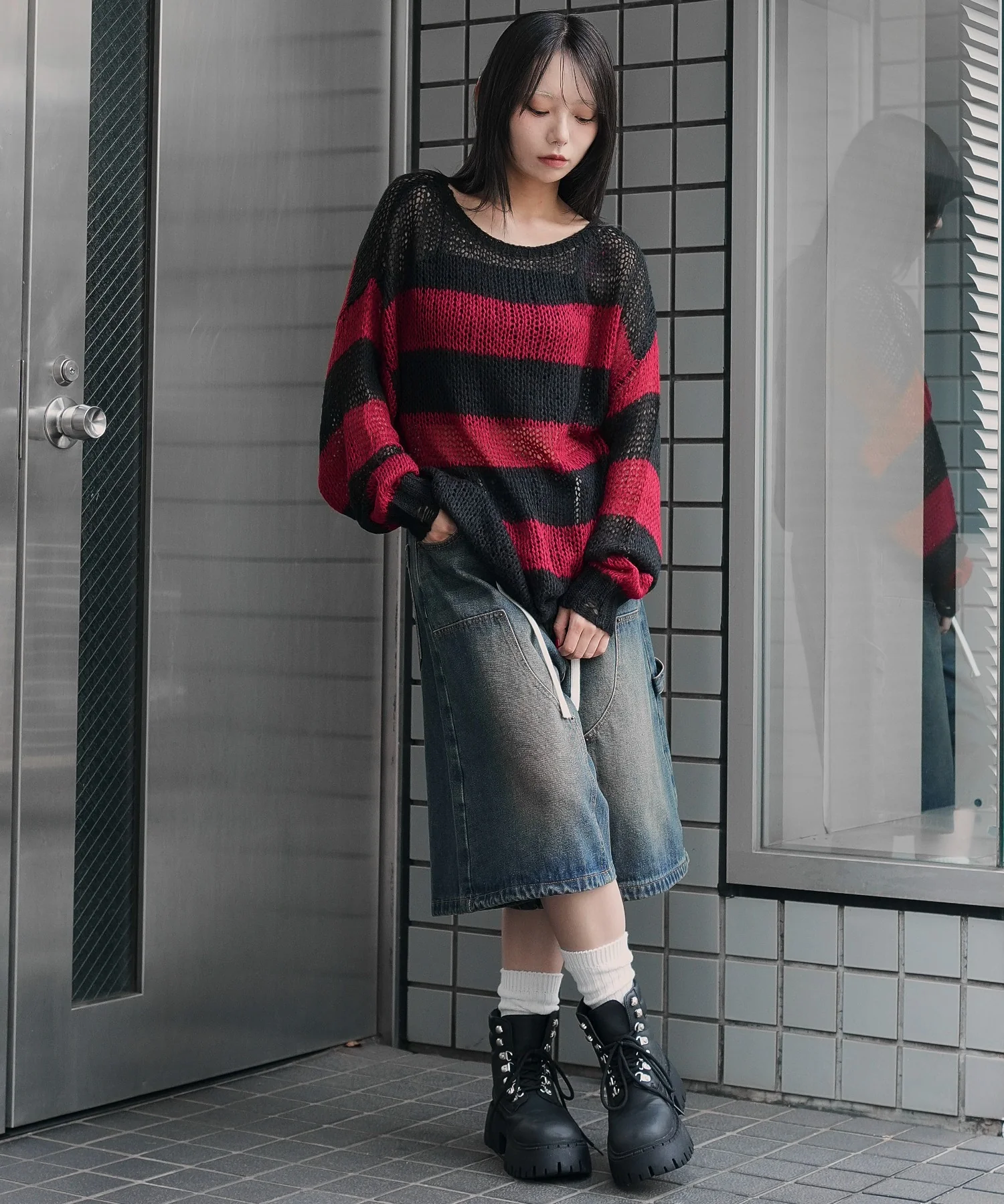 モヘアタッチボーダーBIGニット - Image 13