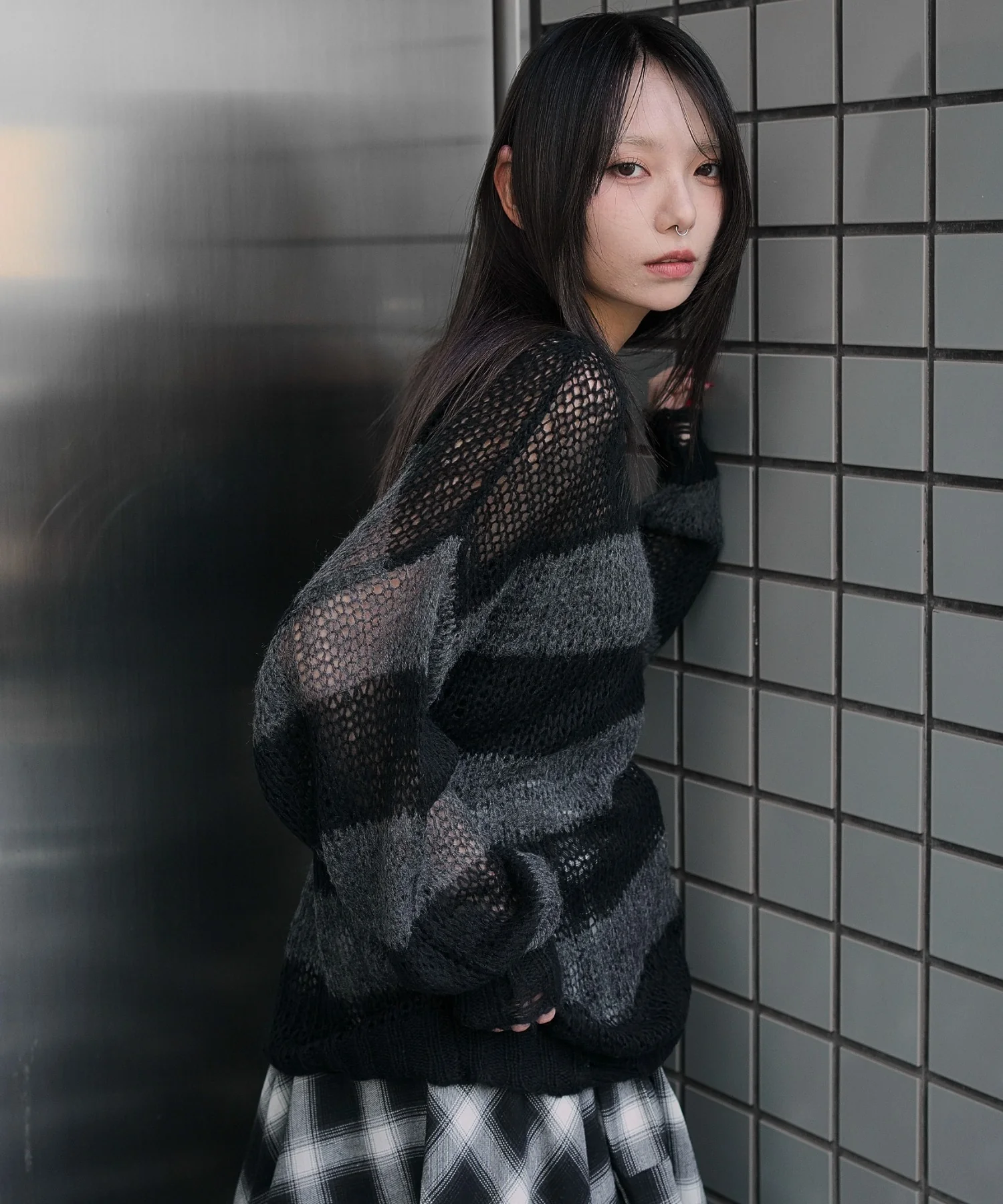 モヘアタッチボーダーBIGニット - Image 14